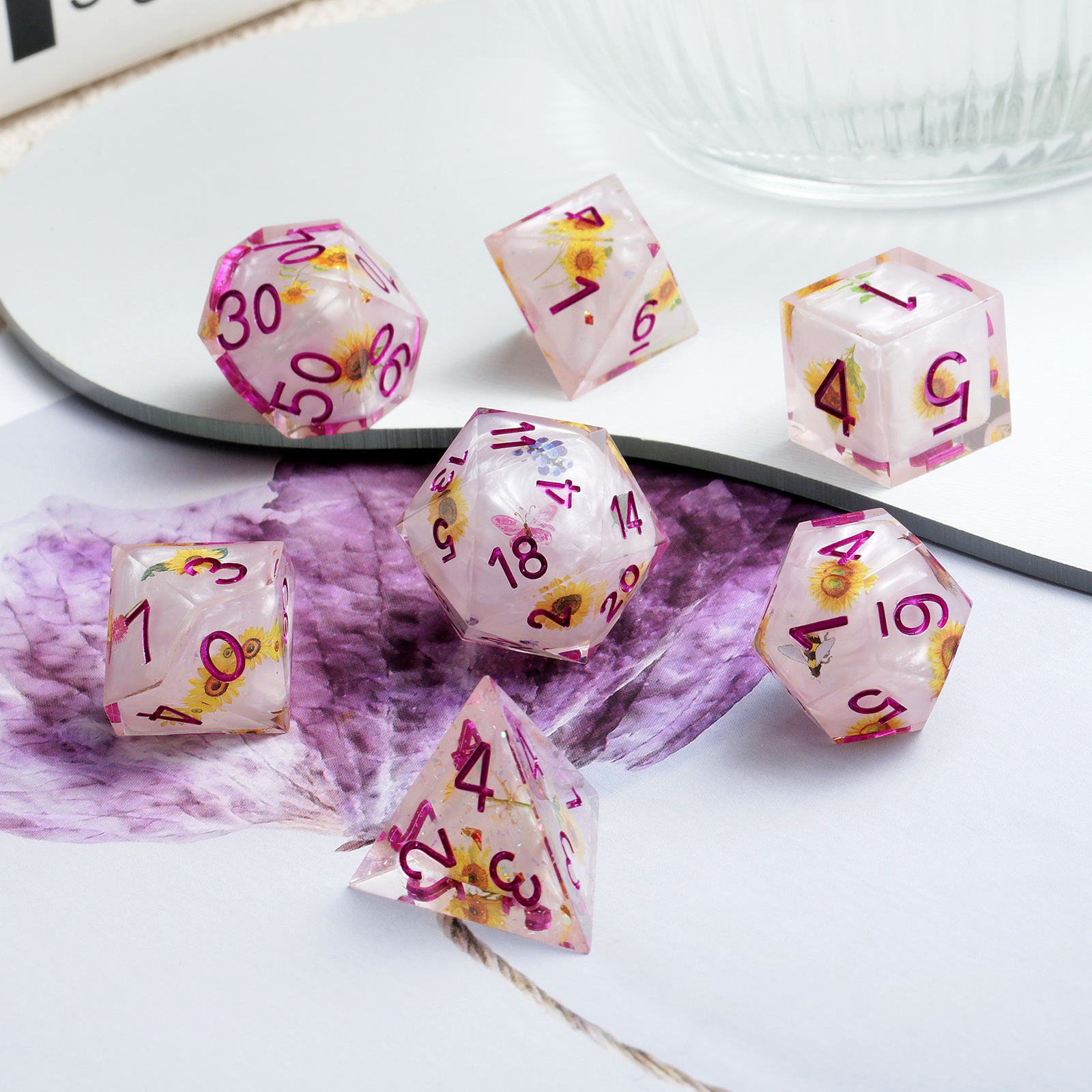 Sunpetal Prism – Sharp Edge Dice Set