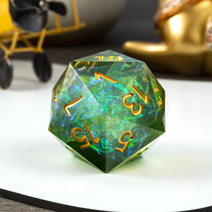 IceForge Dice Canada - Verdant Opal Jumbo D20 (33mm)