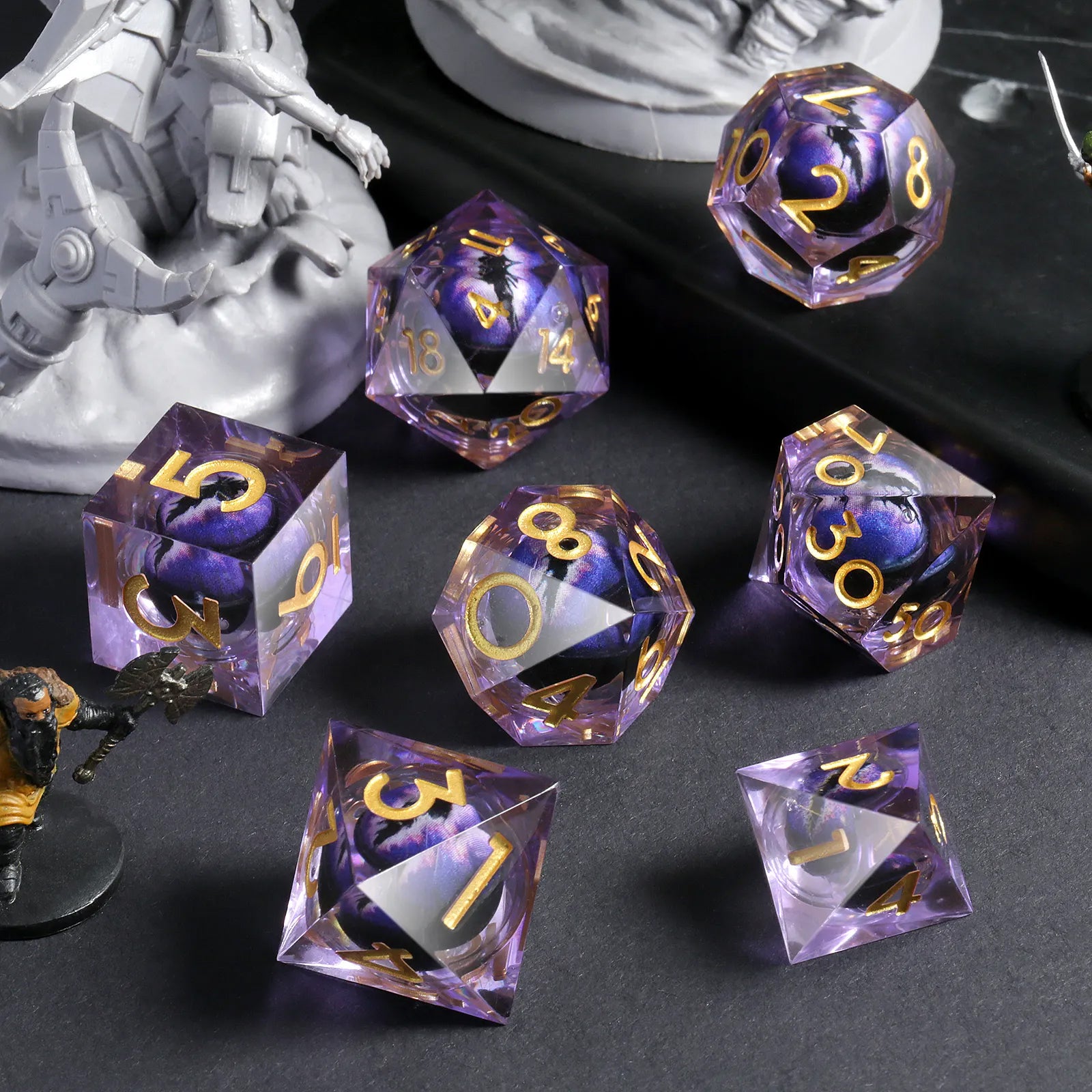 IceForge Dice Canada - Amethyst Dragon’s Gaze Liquid Core Dice Set