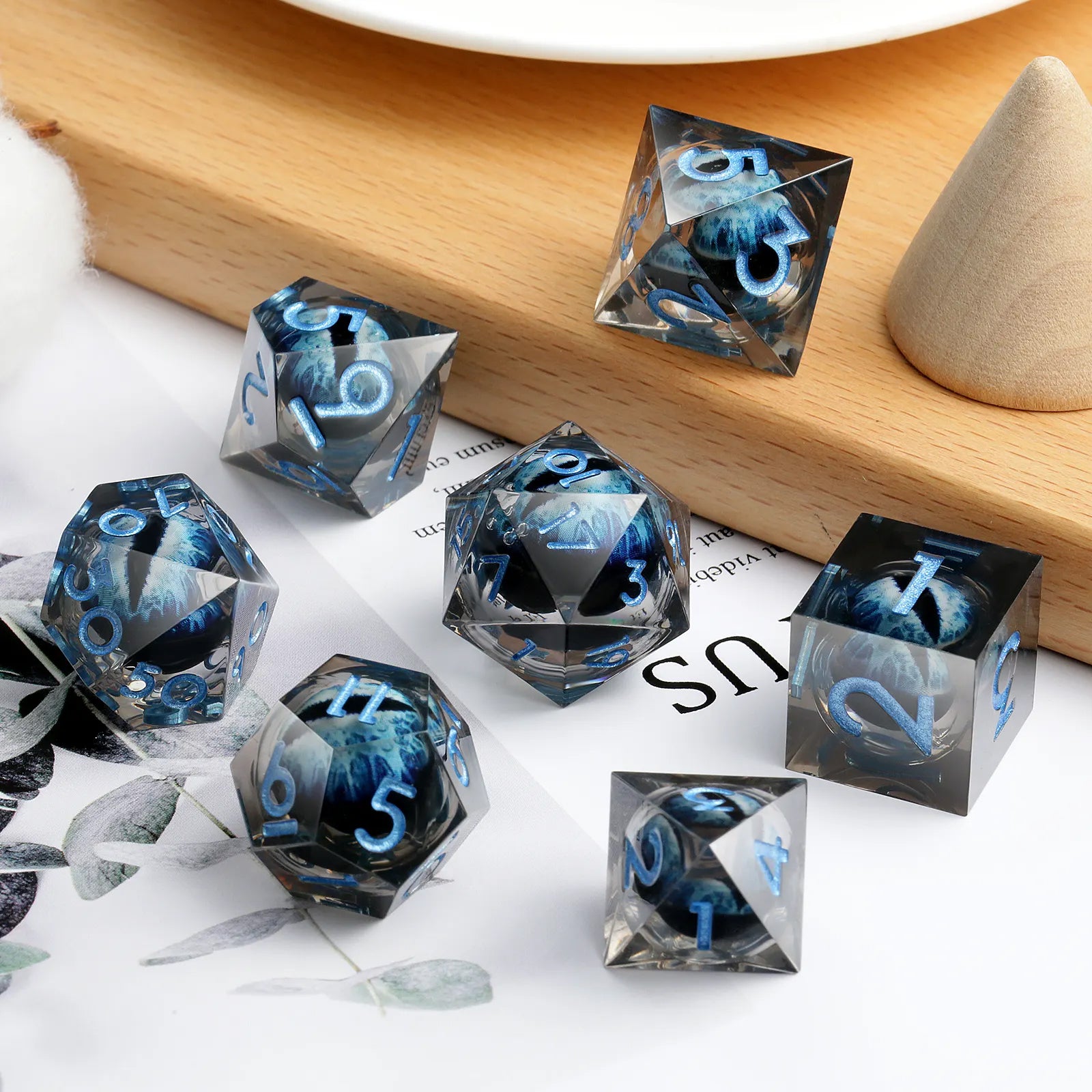 IceForge Dice Canada - Frostbound Dragon’s Gaze Liquid Core Dice Set