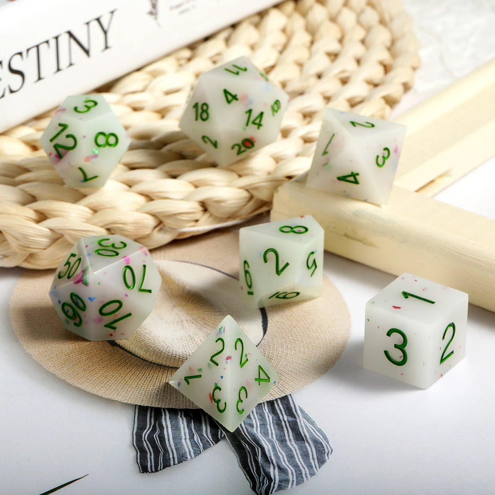 IceForge Dice Canada - Forest Confetti Sharp Edge Dice Set