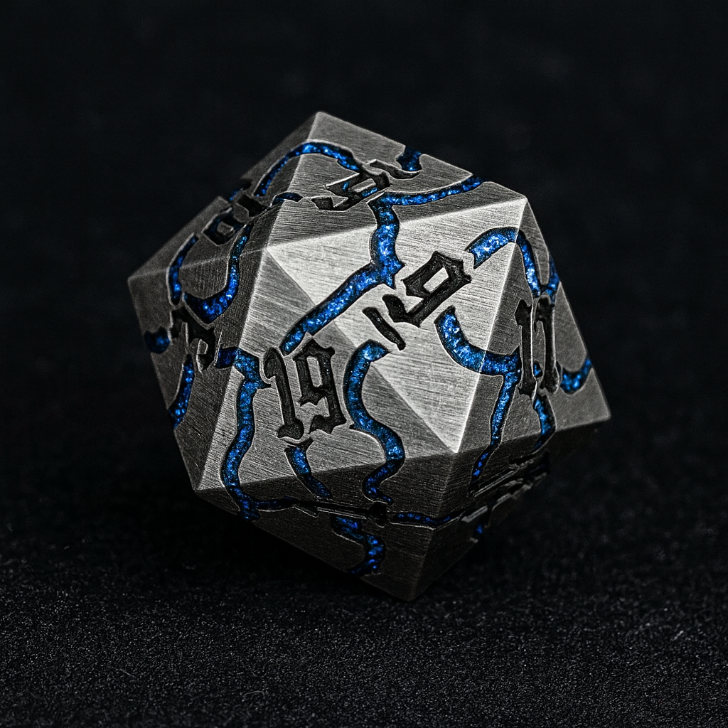 IceForge Dice Canada - Celestial Rift – Jumbo Metal D20 (33mm)