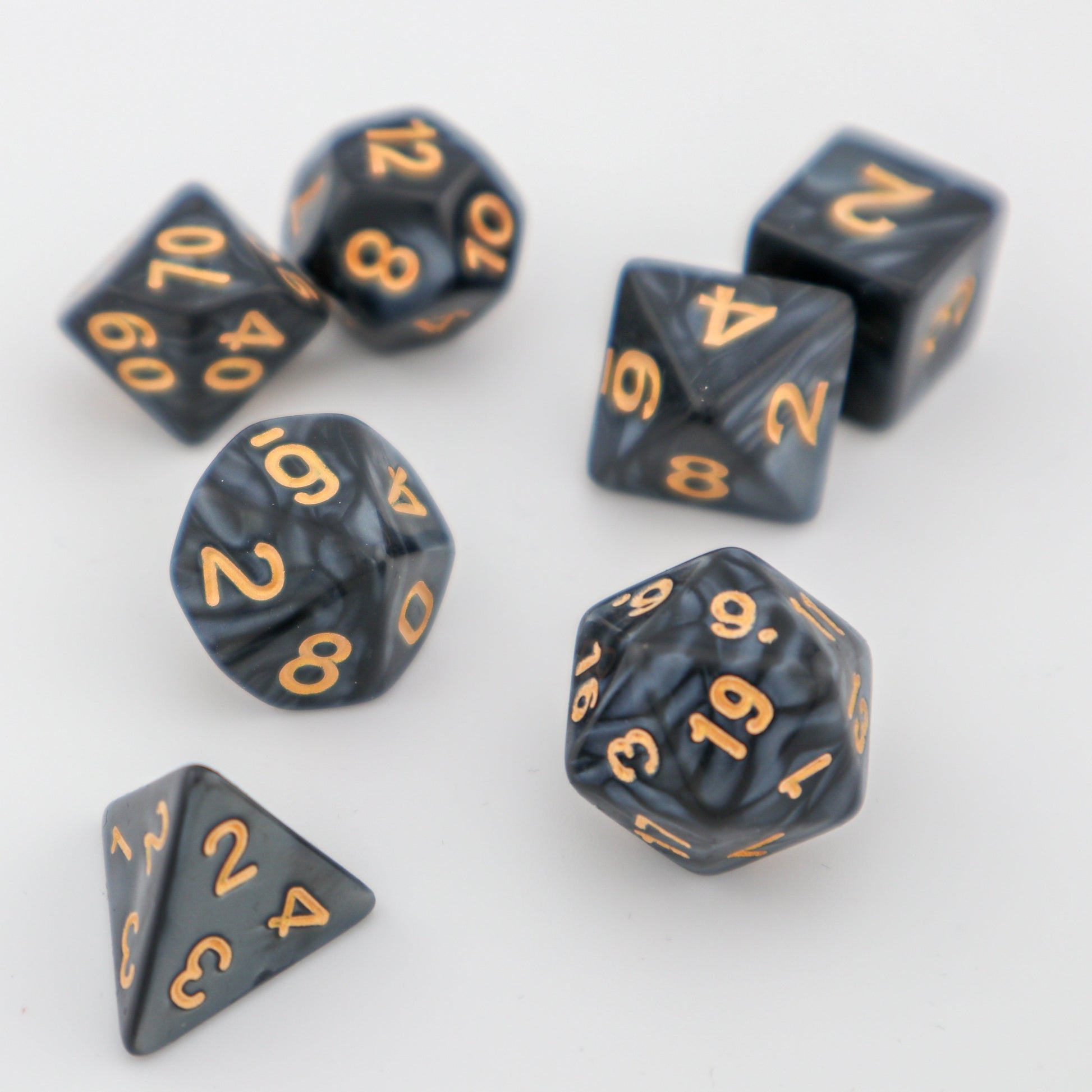 IceForge Dice Canada - Obsidian Veil Dice Set