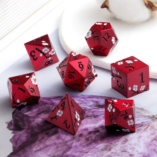 IceForge Dice Canada - Fire Blossom Metal Dice Set