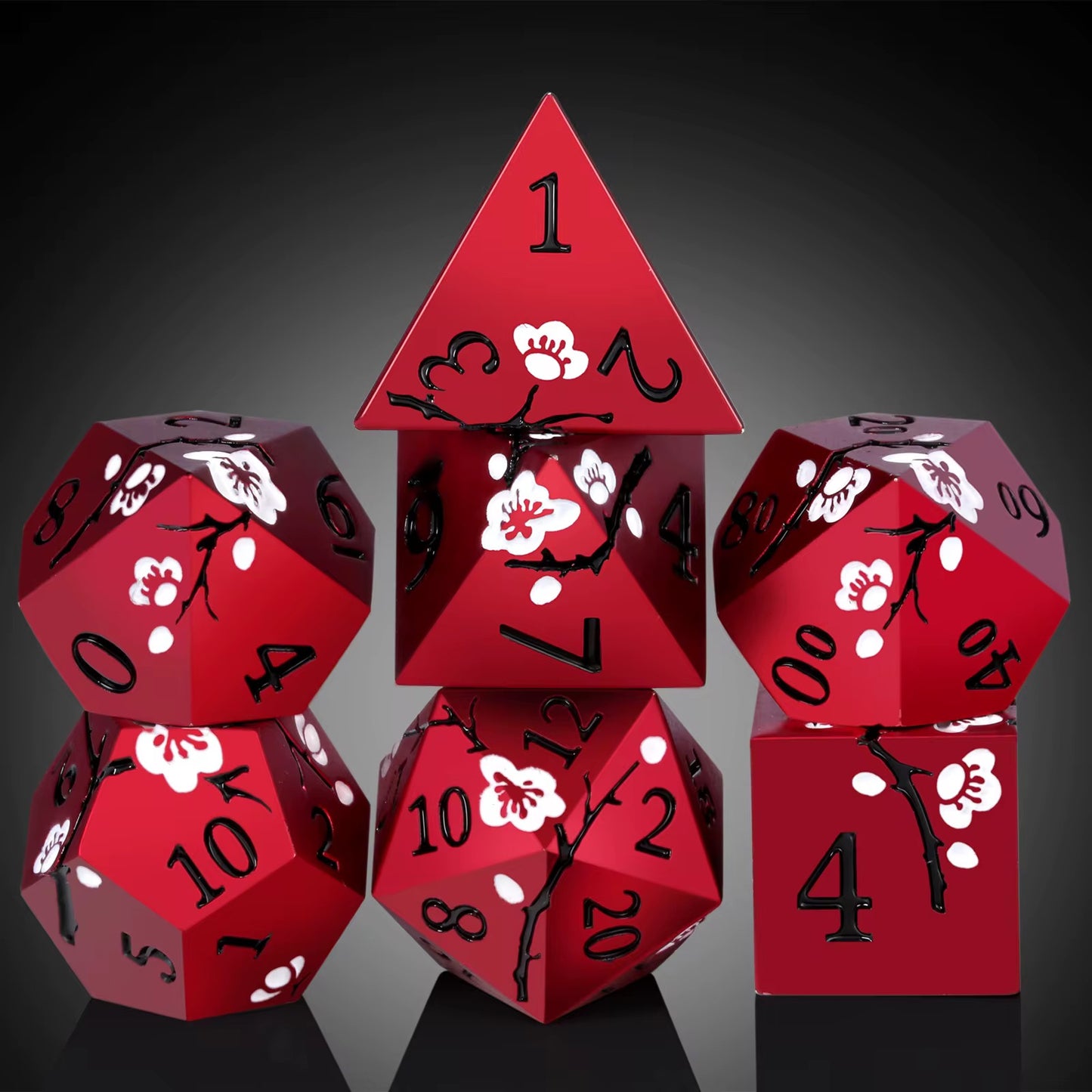 IceForge Dice Canada - Fire Blossom Metal Dice Set