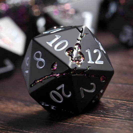 IceForge Dice Canada - Midnight Blossom Metal Dice Set