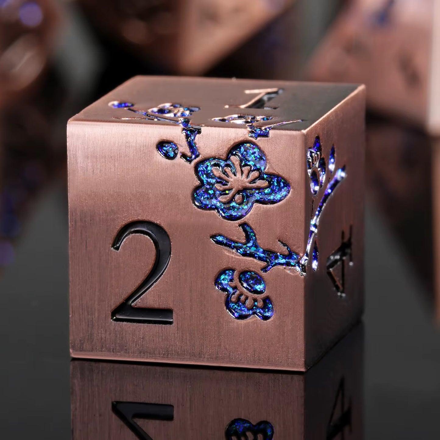 IceForge Dice Canada - Azure Blossom Metal Dice Set