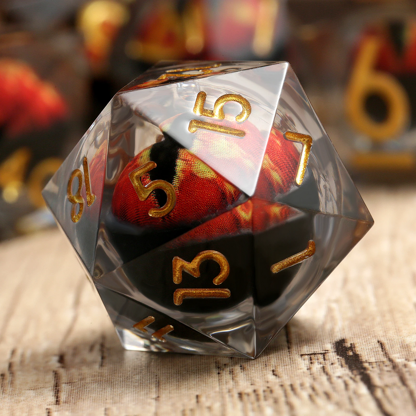 IceForge Dice Canada - Infernal Dragon’s Gaze Liquid Core Dice Set