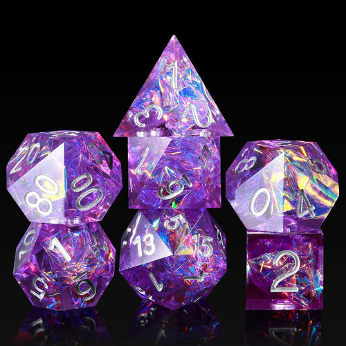 IceForge Dice Canada - Arcane Amethyst Sharp Edge Dice Set