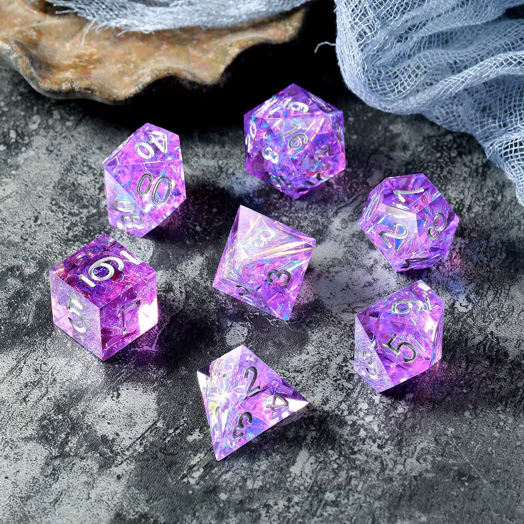 IceForge Dice Canada - Arcane Amethyst Sharp Edge Dice Set