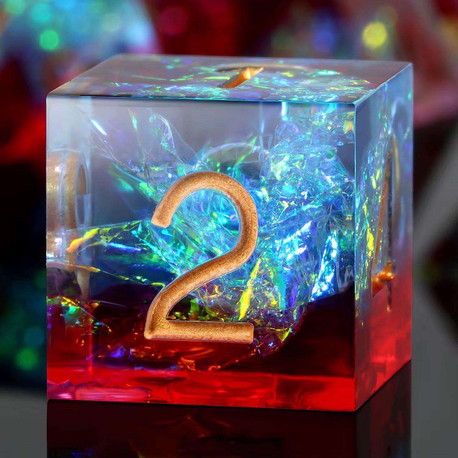 IceForge Dice Canada - Celestial Core - Crimson Nebula Dice Set