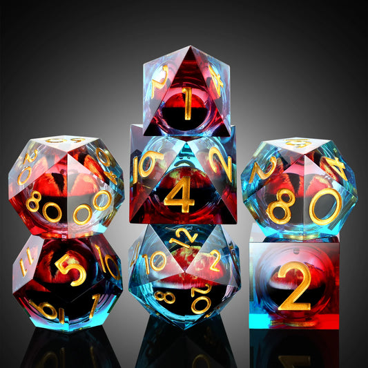 IceForge Dice Canada - Emberstorm Dragon’s Gaze – Liquid Core Dice Set