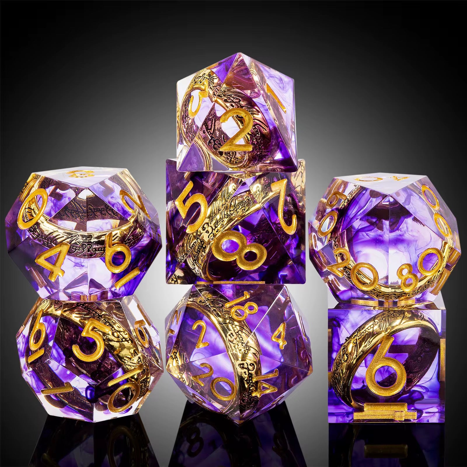 IceForge Dice Canada - Ring of Shadows – Floating Ring Dice Set