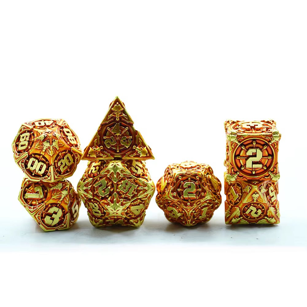 Emberforge Relic – Gilded Metal Dice Set