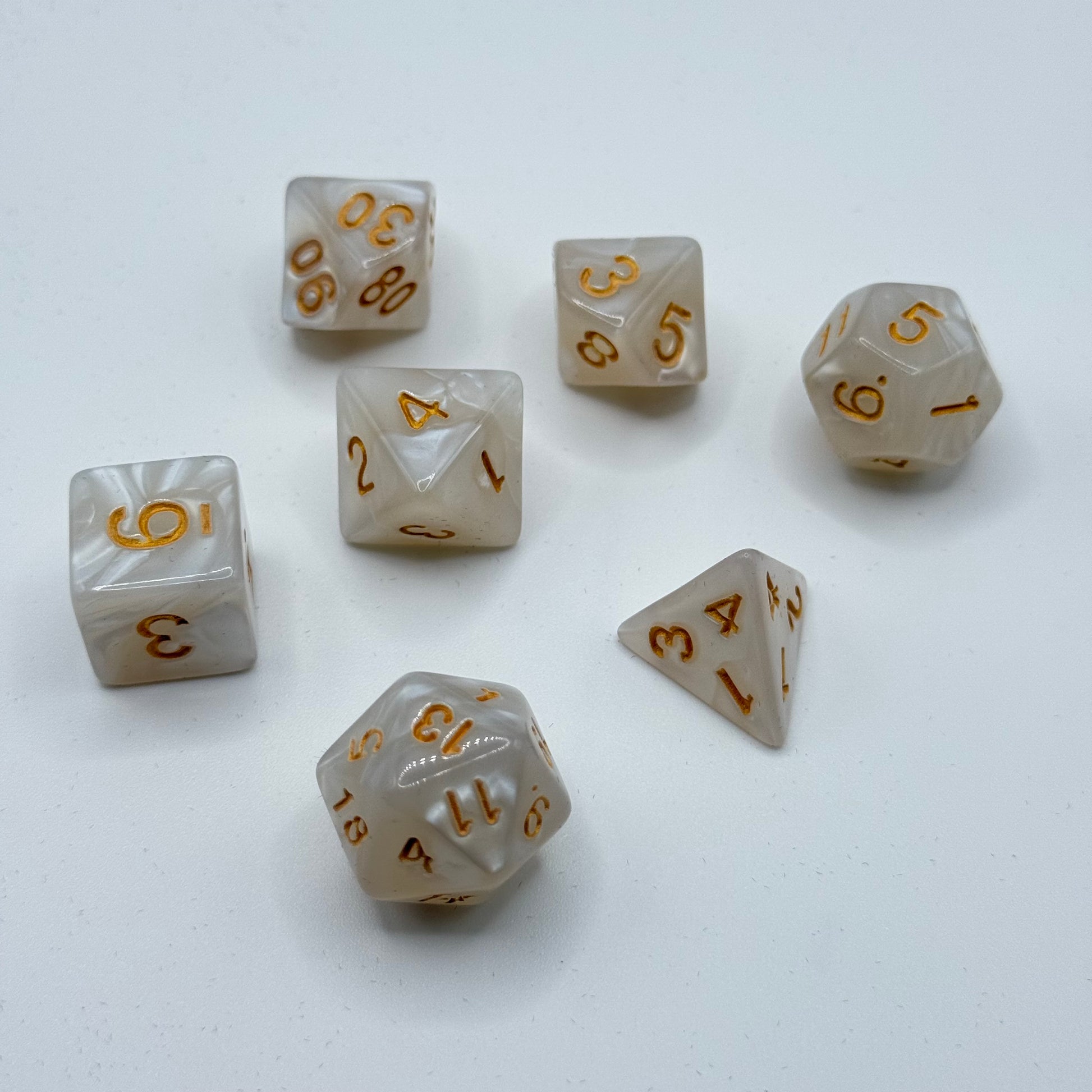 IceForge Dice Canada - Celestial Ivory Dice Set