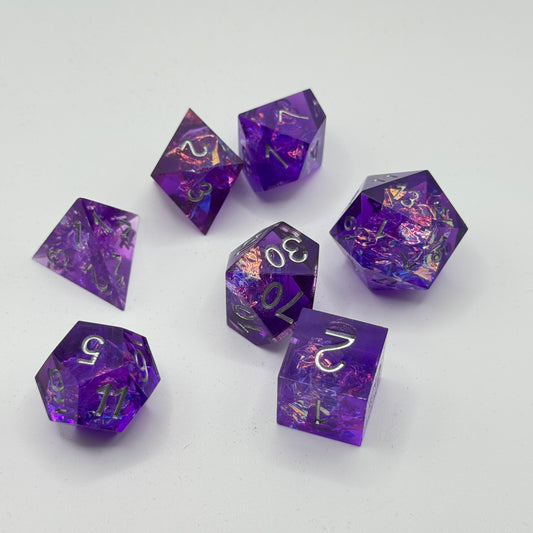 IceForge Dice Canada - Arcane Amethyst Sharp Edge Dice Set