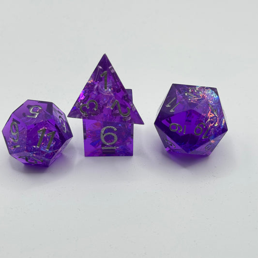 IceForge Dice Canada - Arcane Amethyst Sharp Edge Dice Set