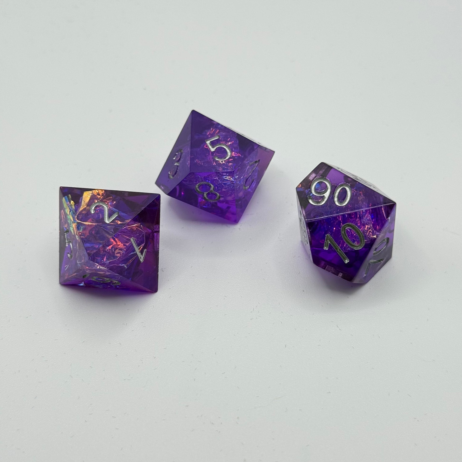 IceForge Dice Canada - Arcane Amethyst Sharp Edge Dice Set