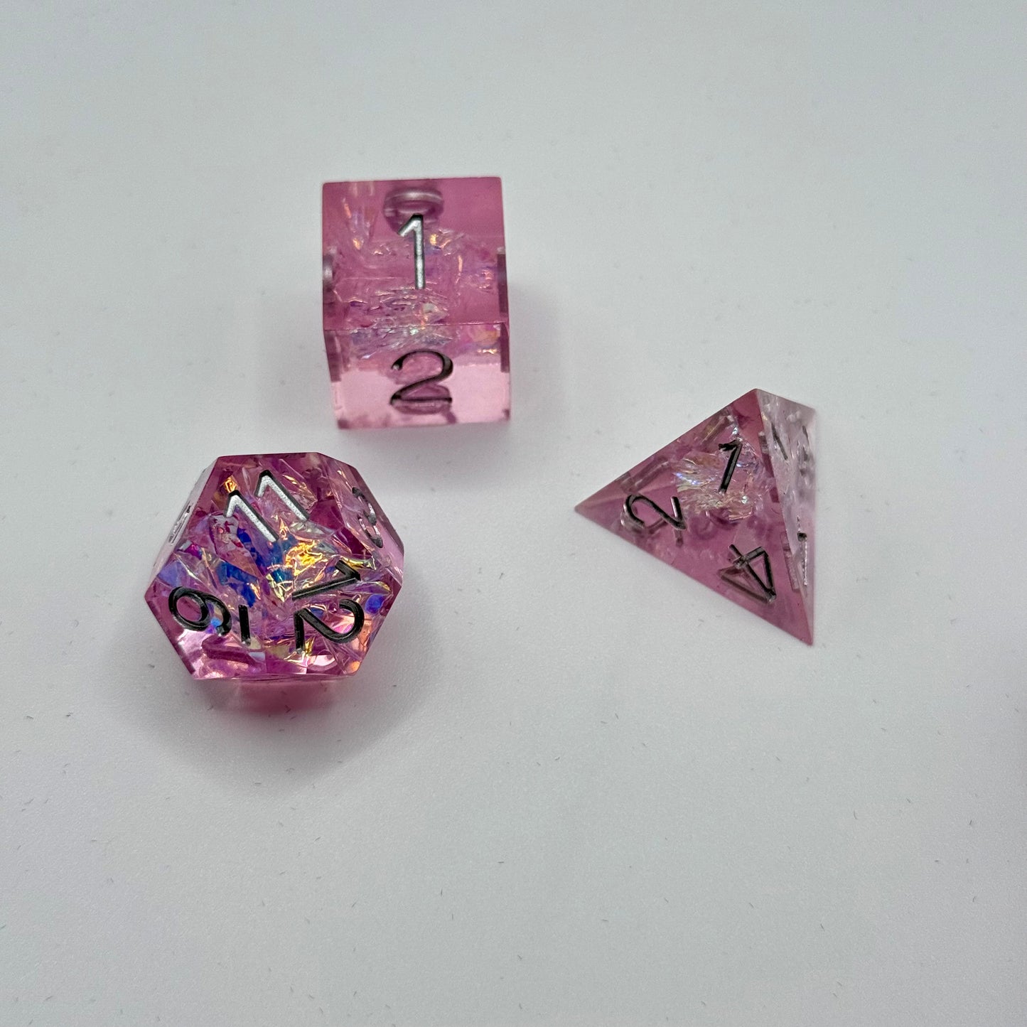 IceForge Dice Canada - Blush Crystal Sharp Edge Dice Set