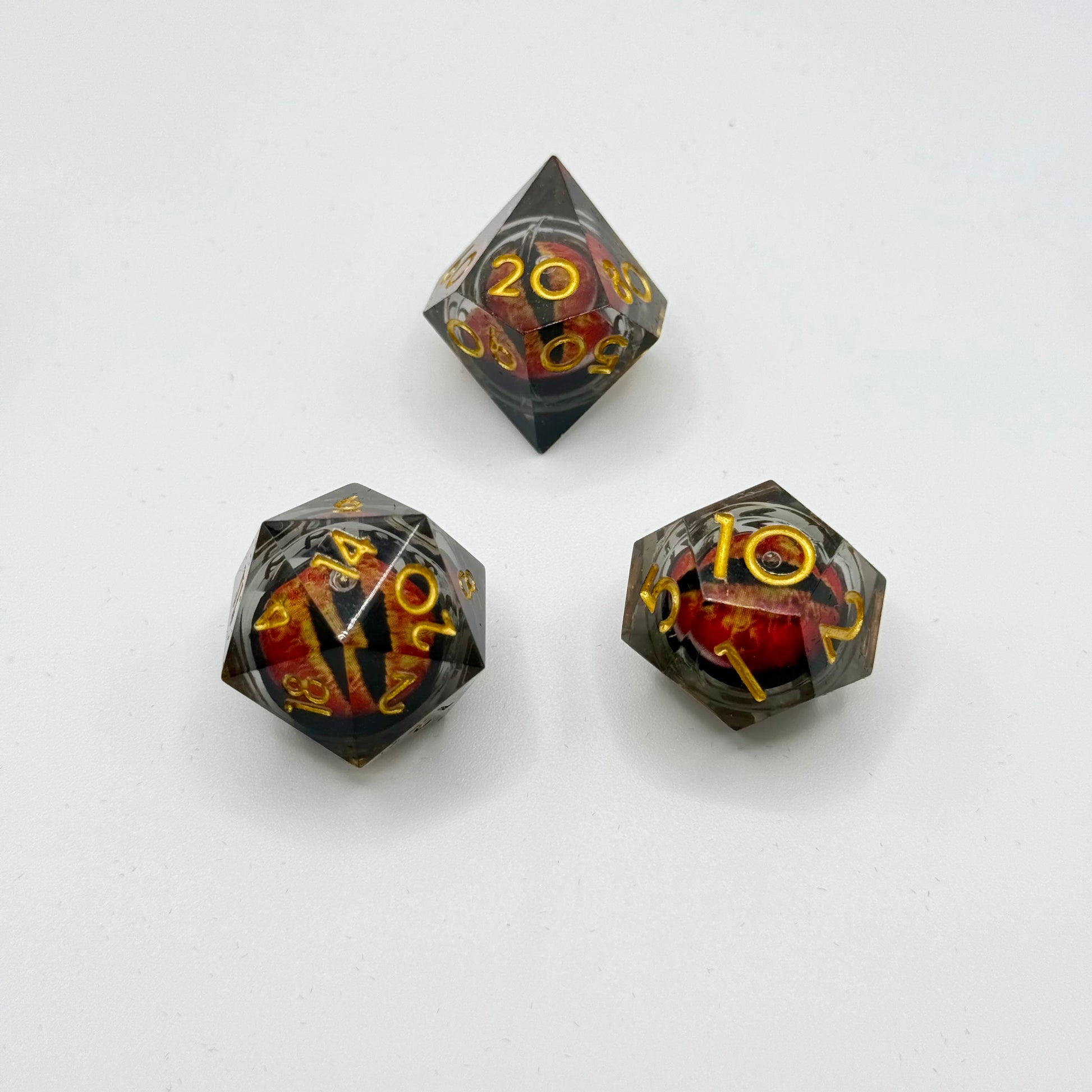 IceForge Dice Canada - Infernal Dragon’s Gaze Liquid Core Dice Set