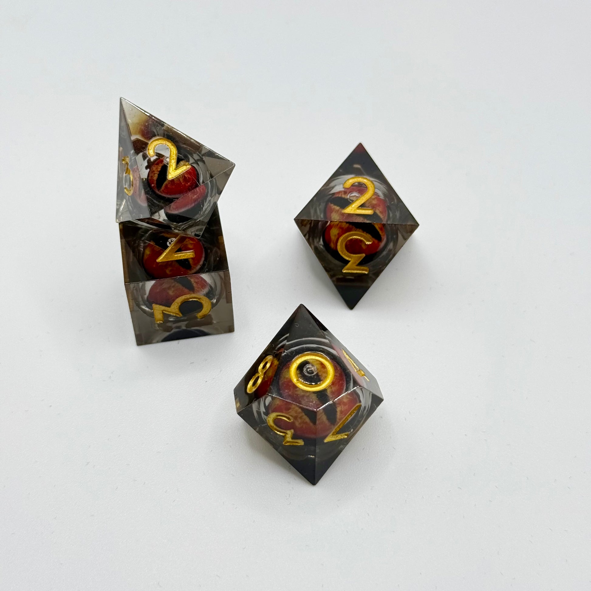 IceForge Dice Canada - Infernal Dragon’s Gaze Liquid Core Dice Set