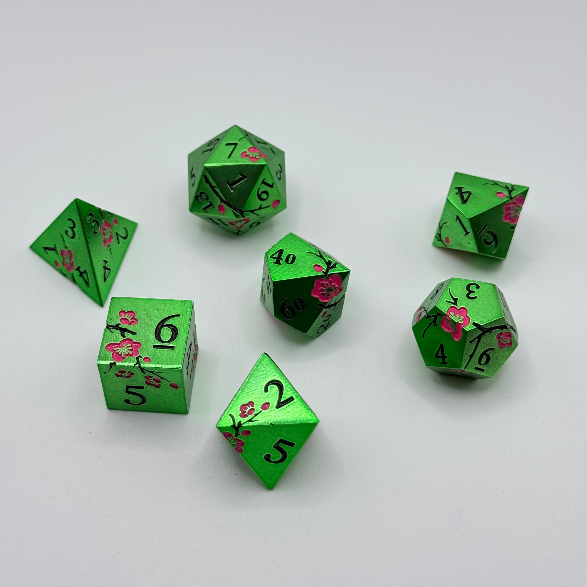 IceForge Dice Canada - Emerald Blossom Metal Dice Set