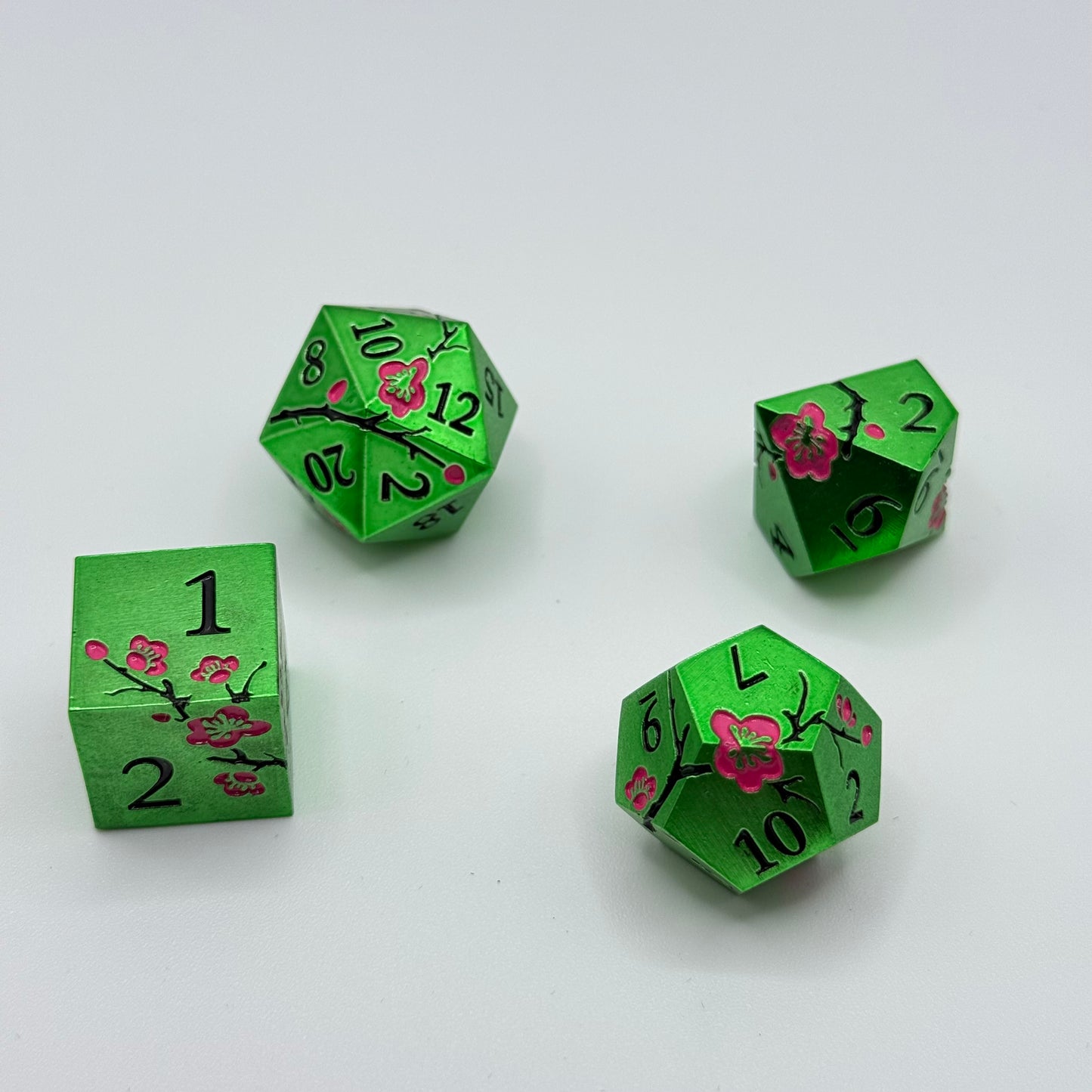 IceForge Dice Canada - Emerald Blossom Metal Dice Set