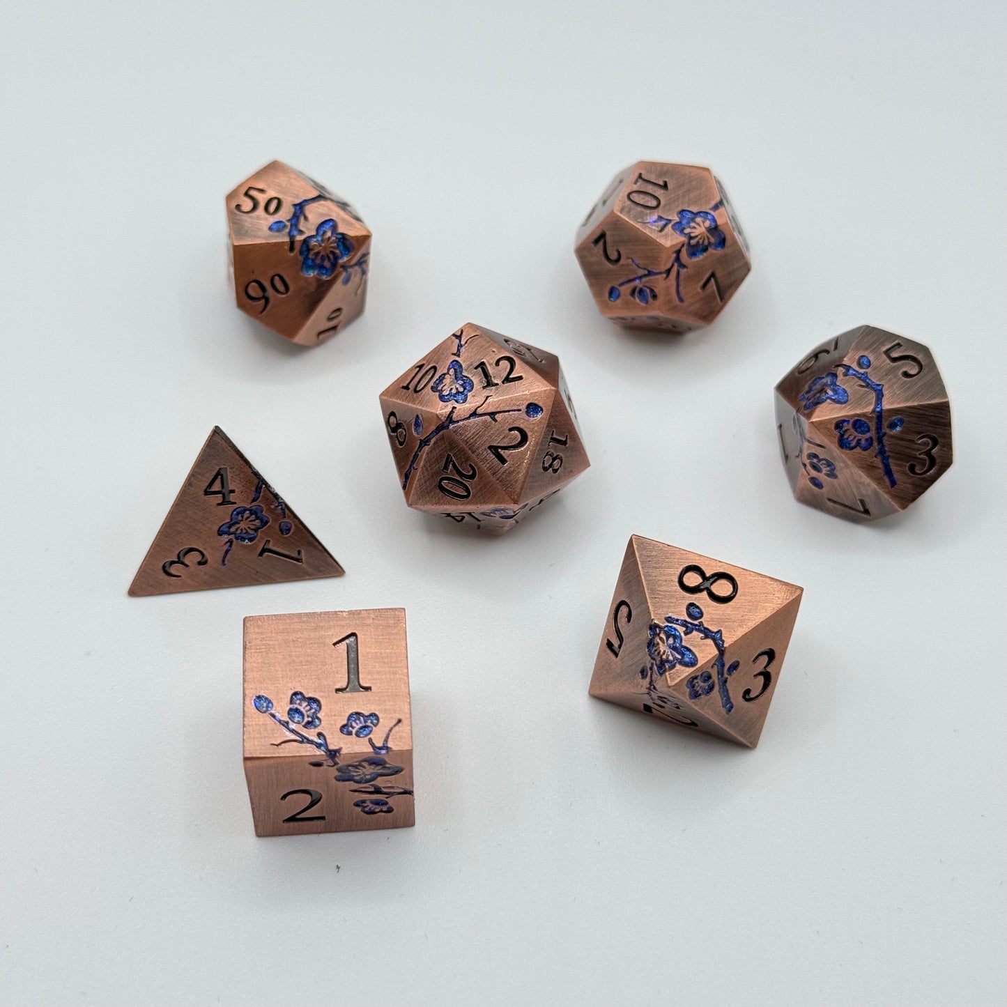 IceForge Dice Canada - Azure Blossom Metal Dice Set