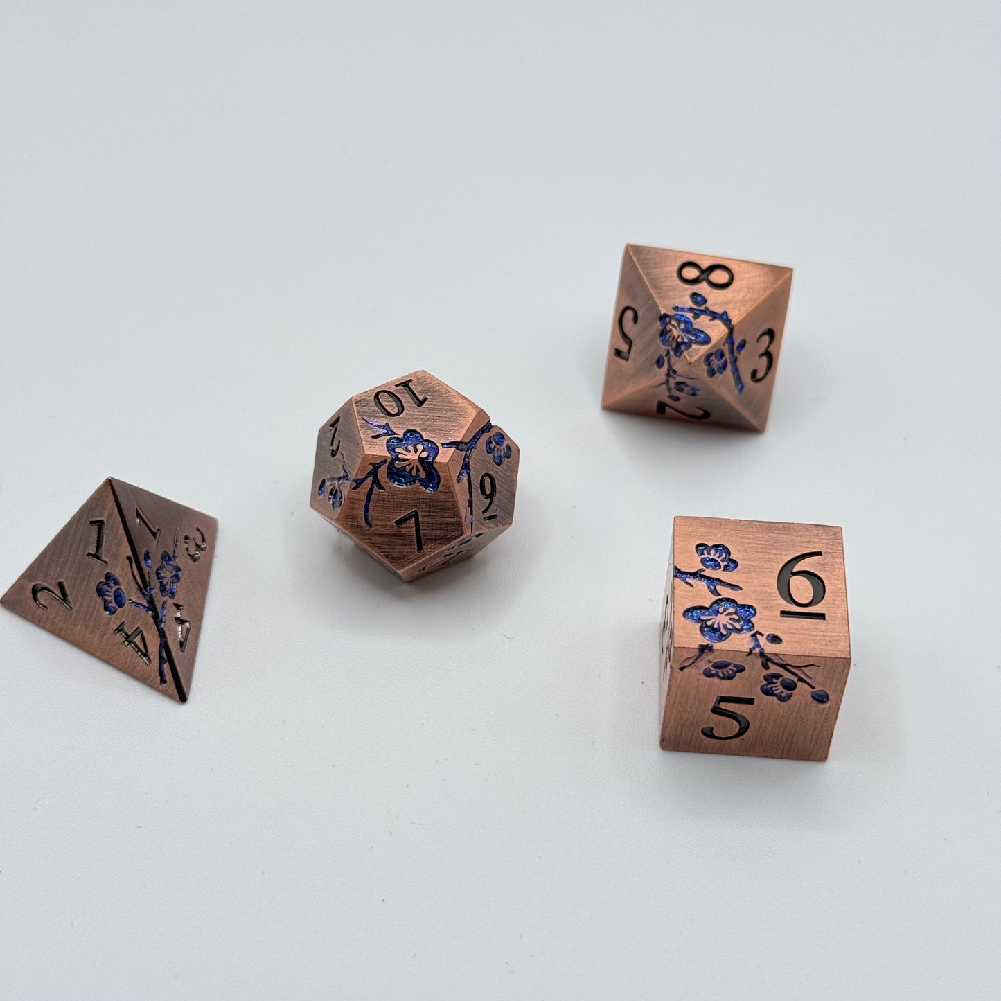 IceForge Dice Canada - Azure Blossom Metal Dice Set