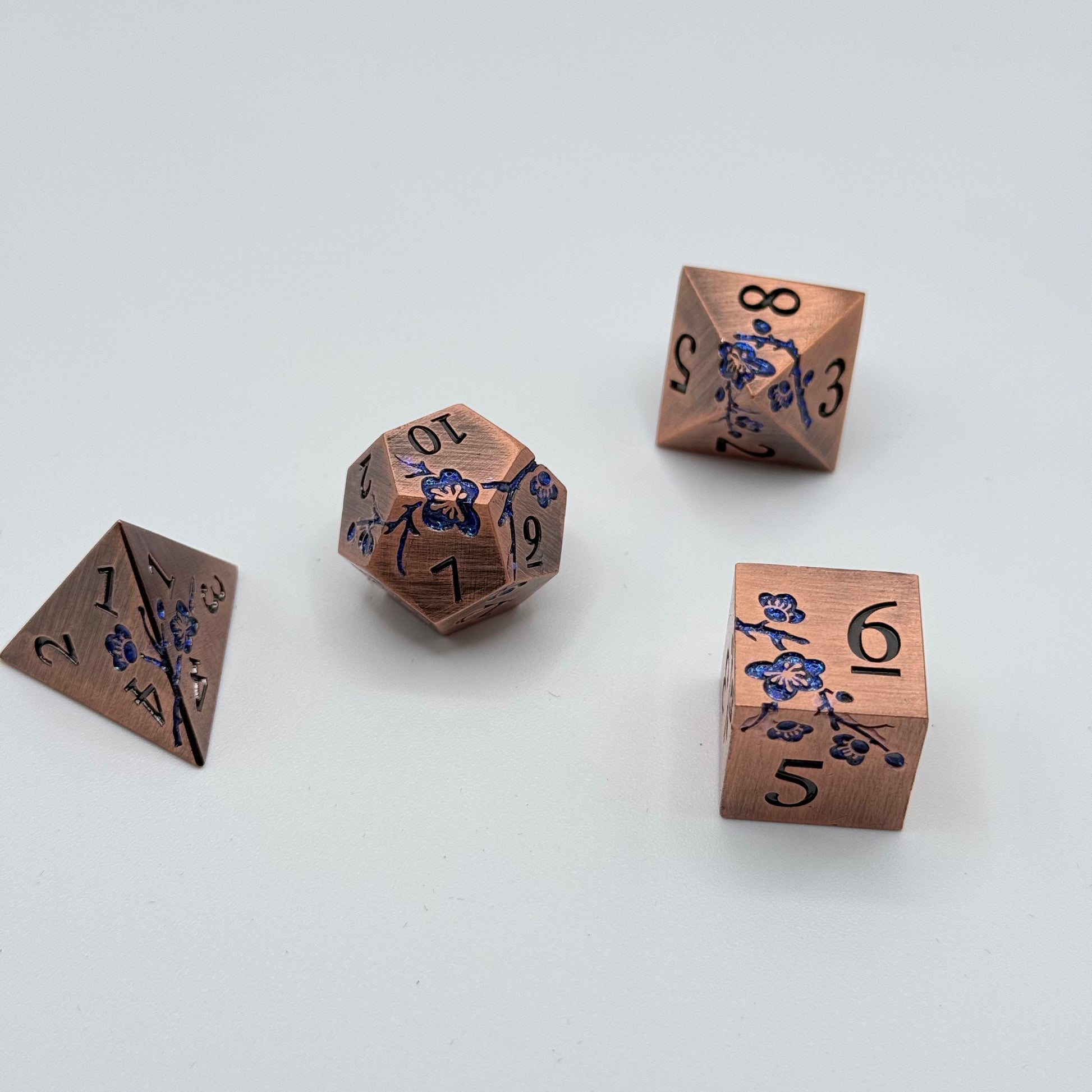 IceForge Dice Canada - Azure Blossom Metal Dice Set