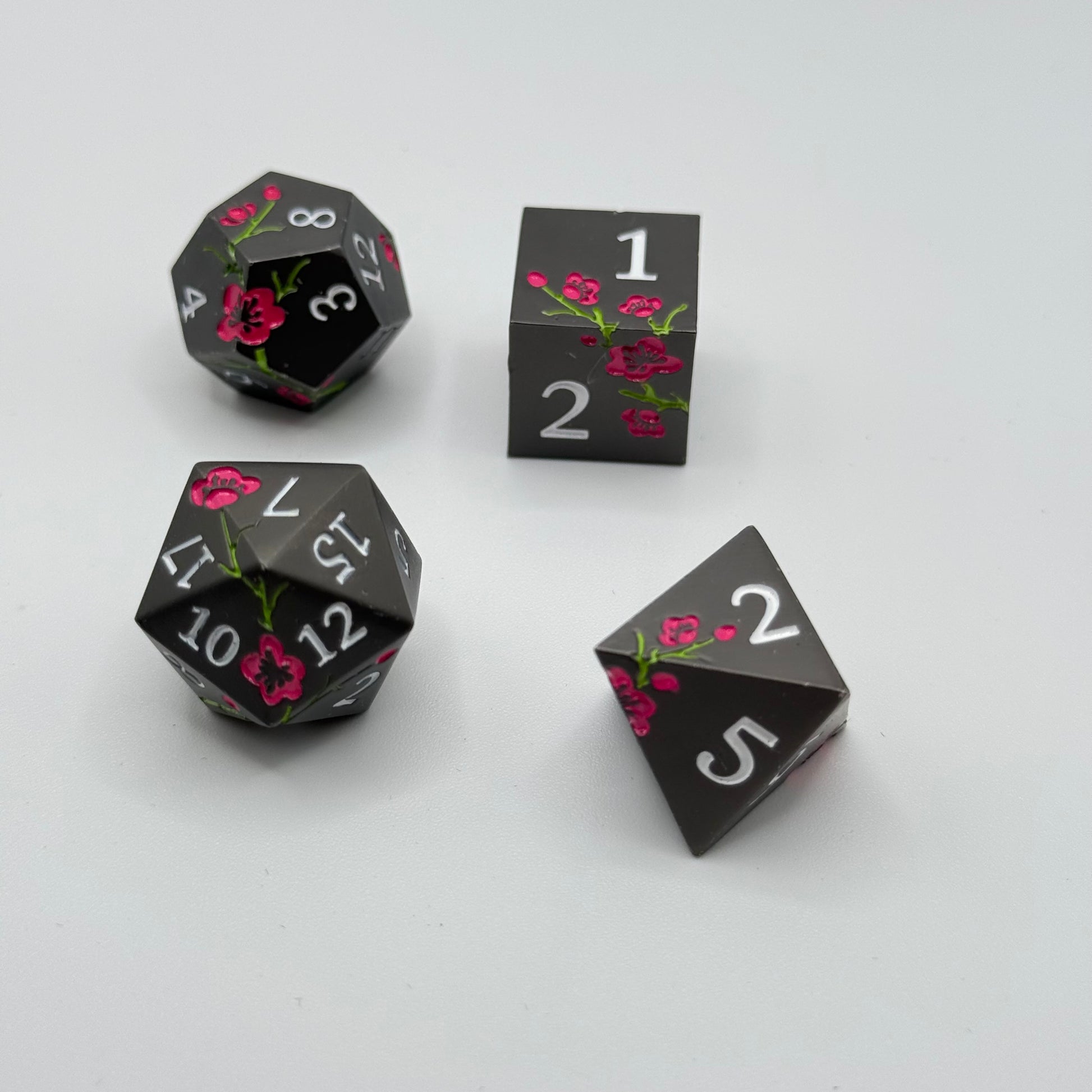 IceForge Dice Canada - Crimson Blossom Metal Dice Set