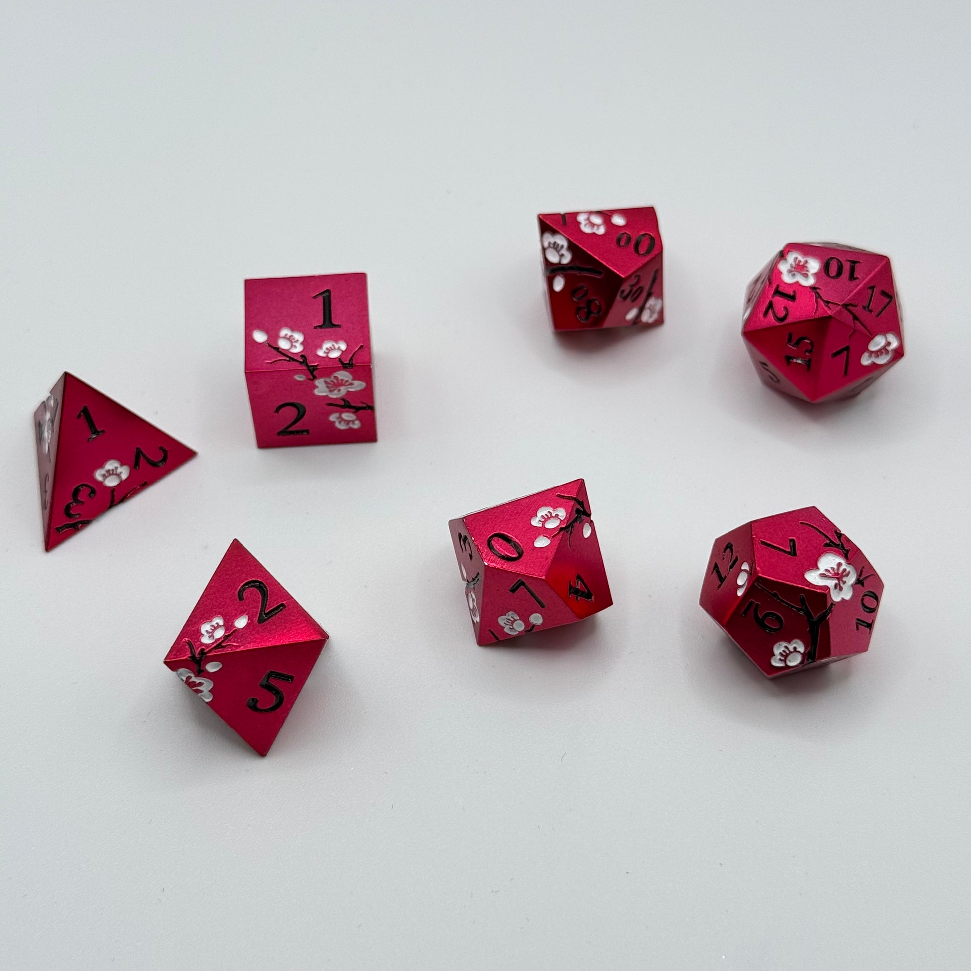 IceForge Dice Canada - Fire Blossom Metal Dice Set