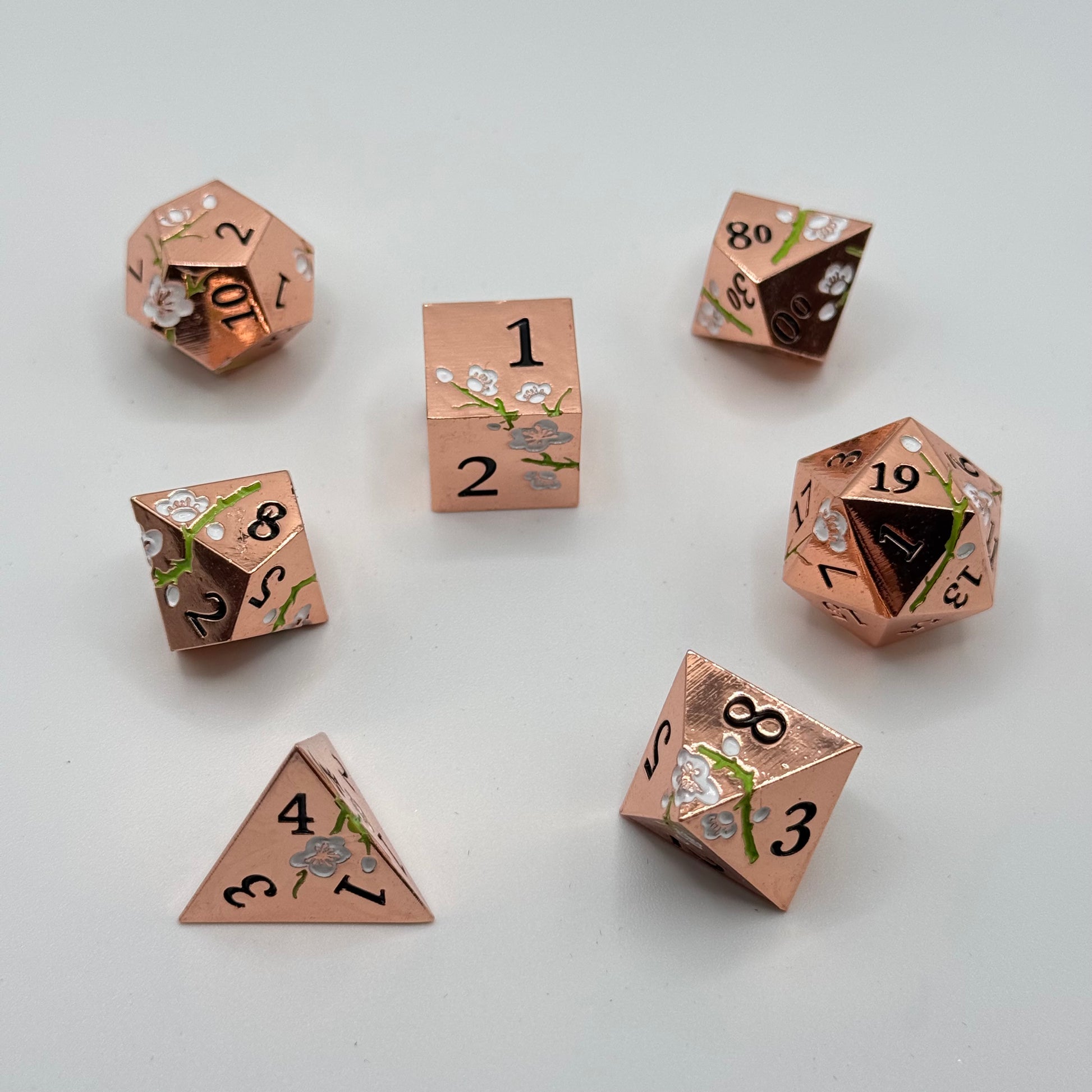 IceForge Dice Canada - Rosé Blossom Metal Dice Set