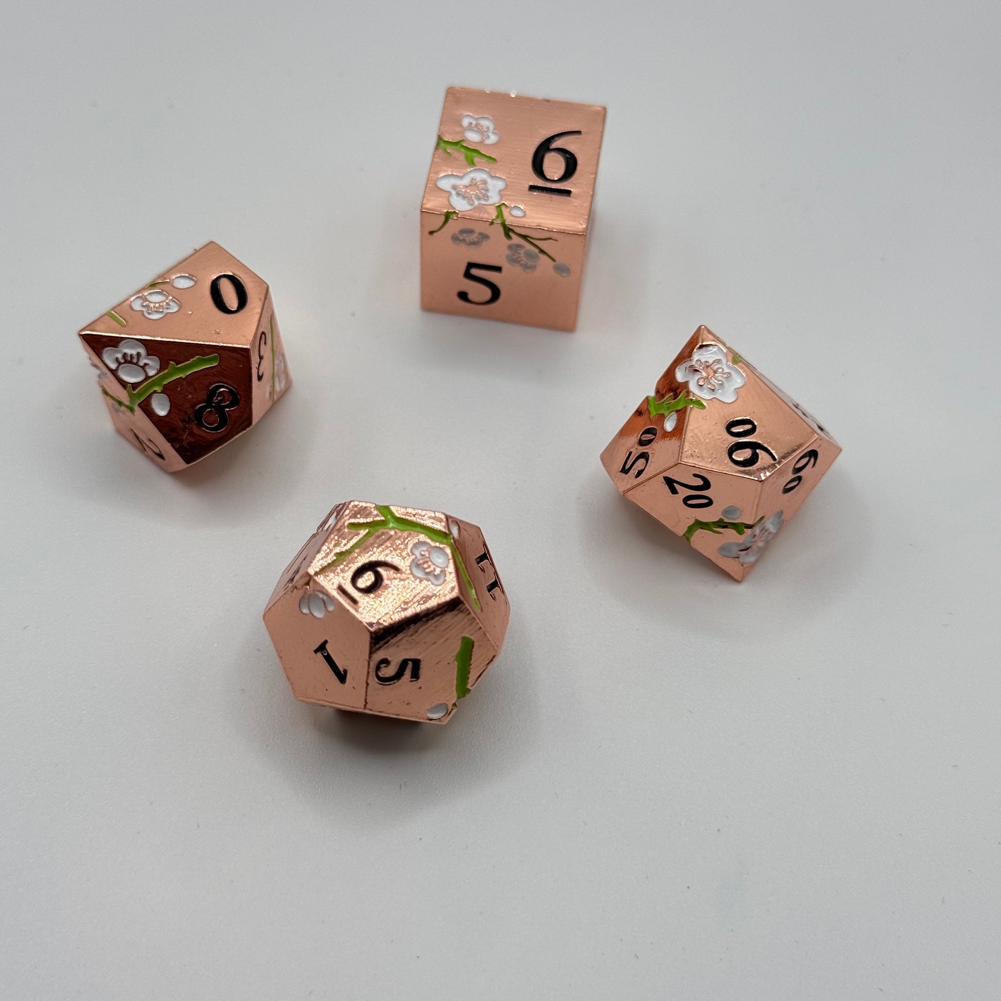 IceForge Dice Canada - Rosé Blossom Metal Dice Set