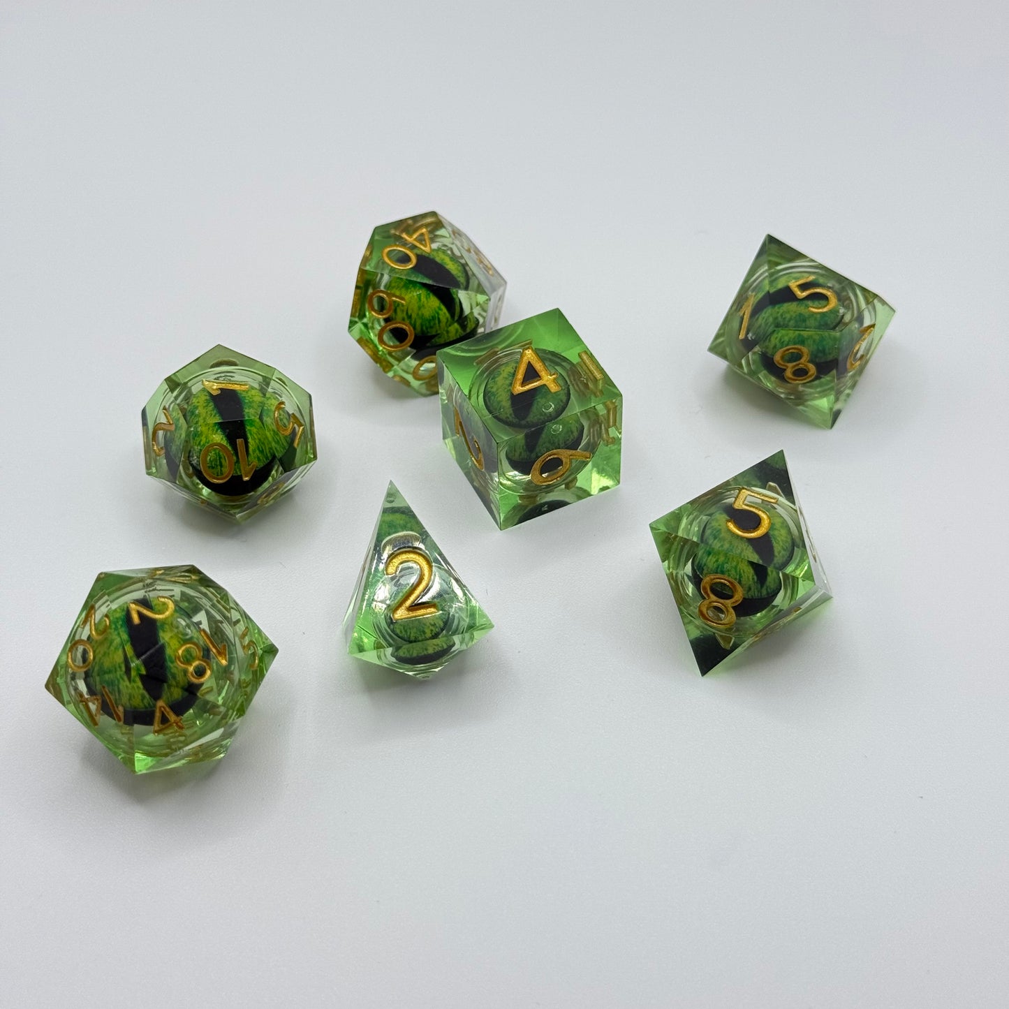 IceForge Dice Canada - Emerald Dragon’s Gaze Liquid Core Dice Set