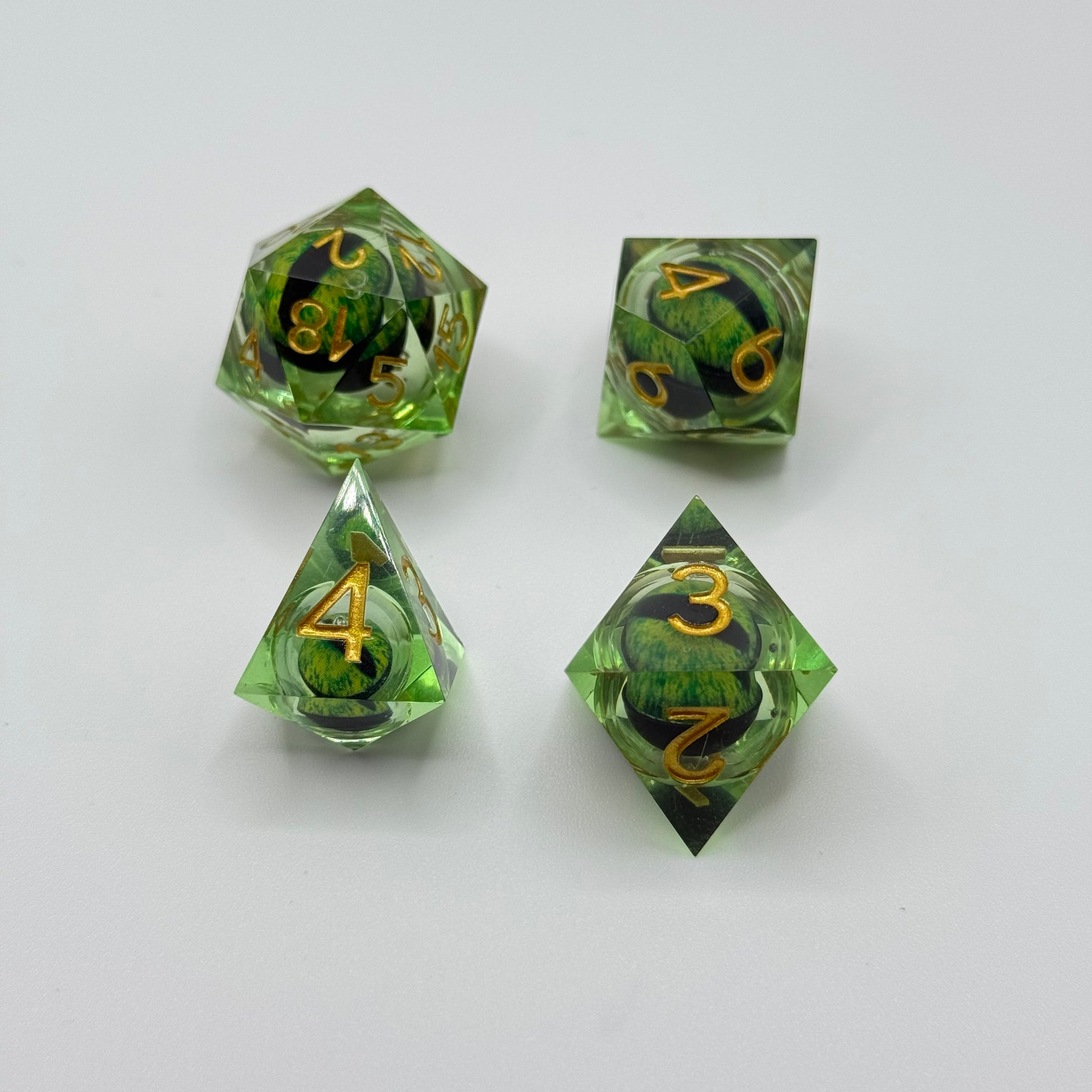 IceForge Dice Canada - Emerald Dragon’s Gaze Liquid Core Dice Set