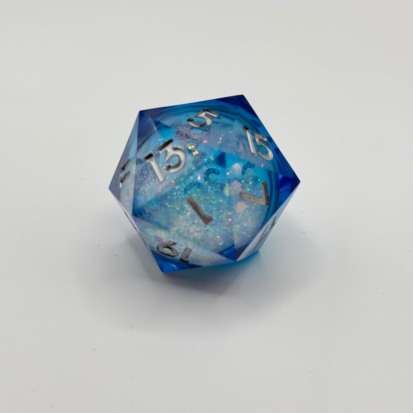 IceForge Dice Canada - Azure Glimmer Jumbo D20 (33mm)