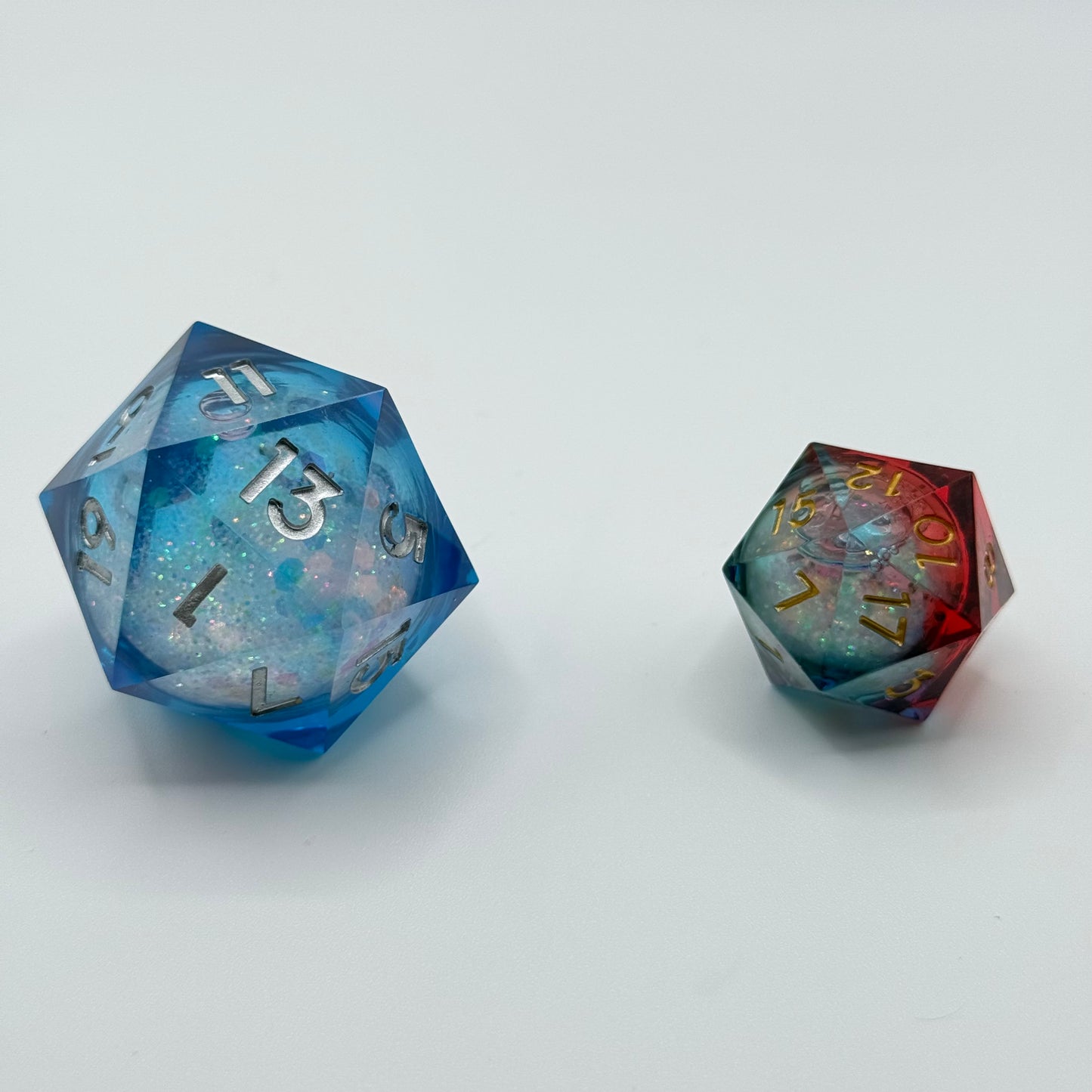 IceForge Dice Canada - Azure Glimmer Jumbo D20 (33mm)