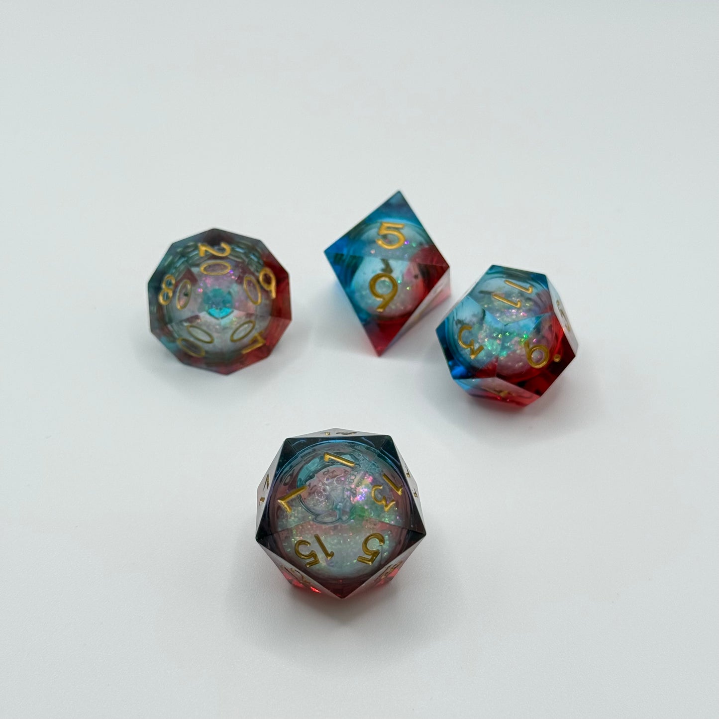 IceForge Dice Canada - Celestial Flame Liquid Core Dice Set