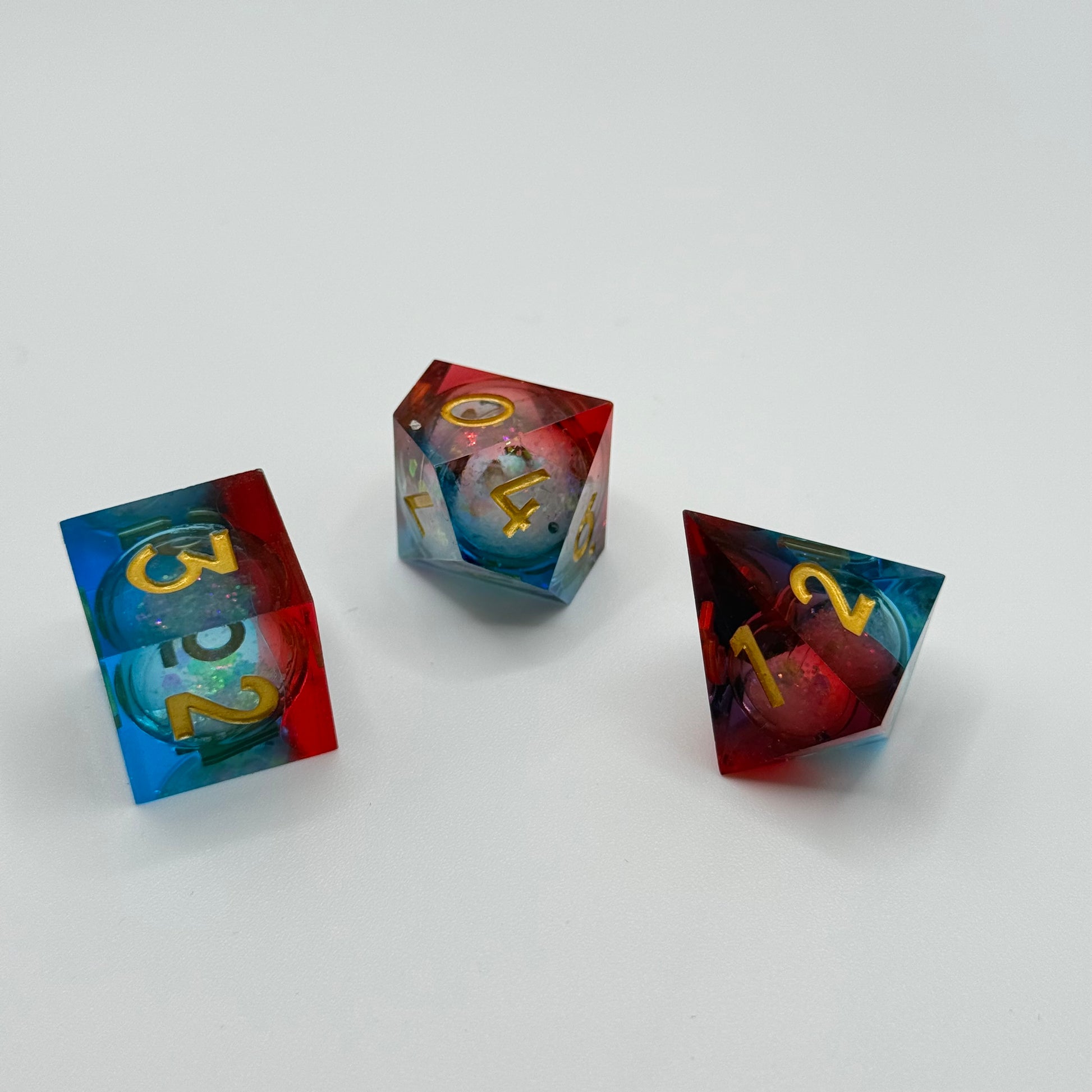 IceForge Dice Canada - Celestial Flame Liquid Core Dice Set