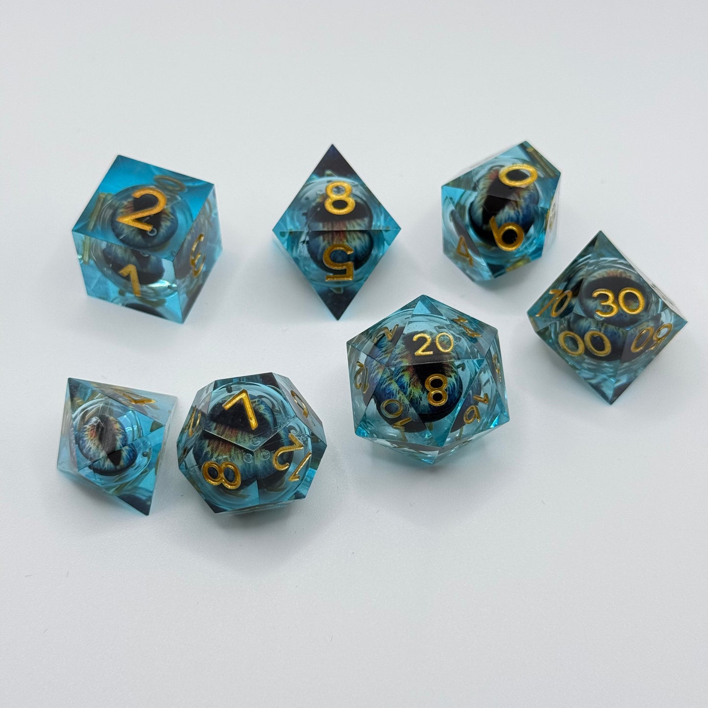 IceForge Dice Canada - Azure Dragon Eye Liquid Core Dice Set