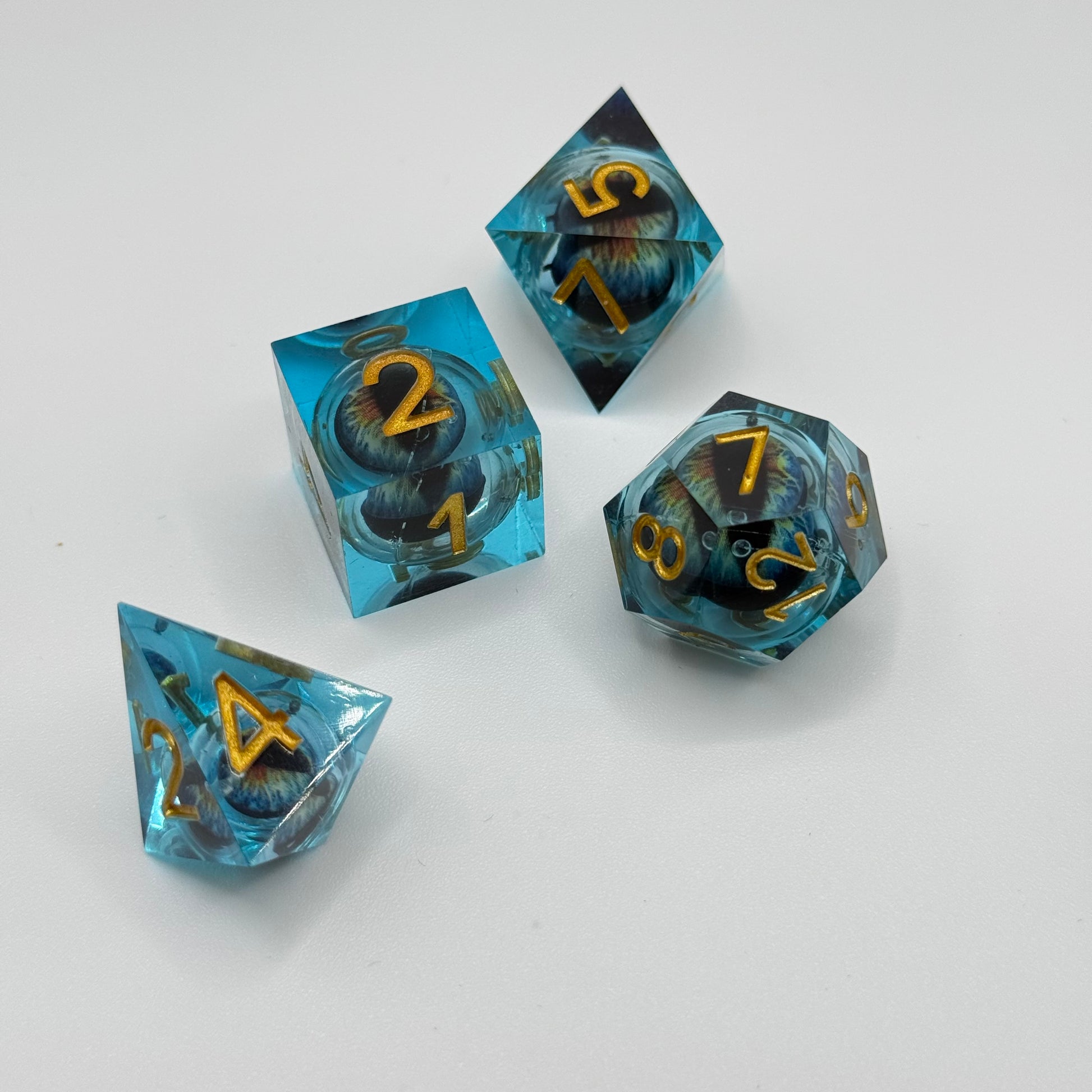 IceForge Dice Canada - Azure Dragon Eye Liquid Core Dice Set