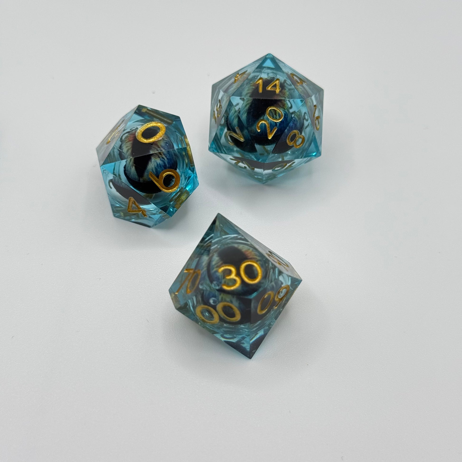 IceForge Dice Canada - Azure Dragon Eye Liquid Core Dice Set