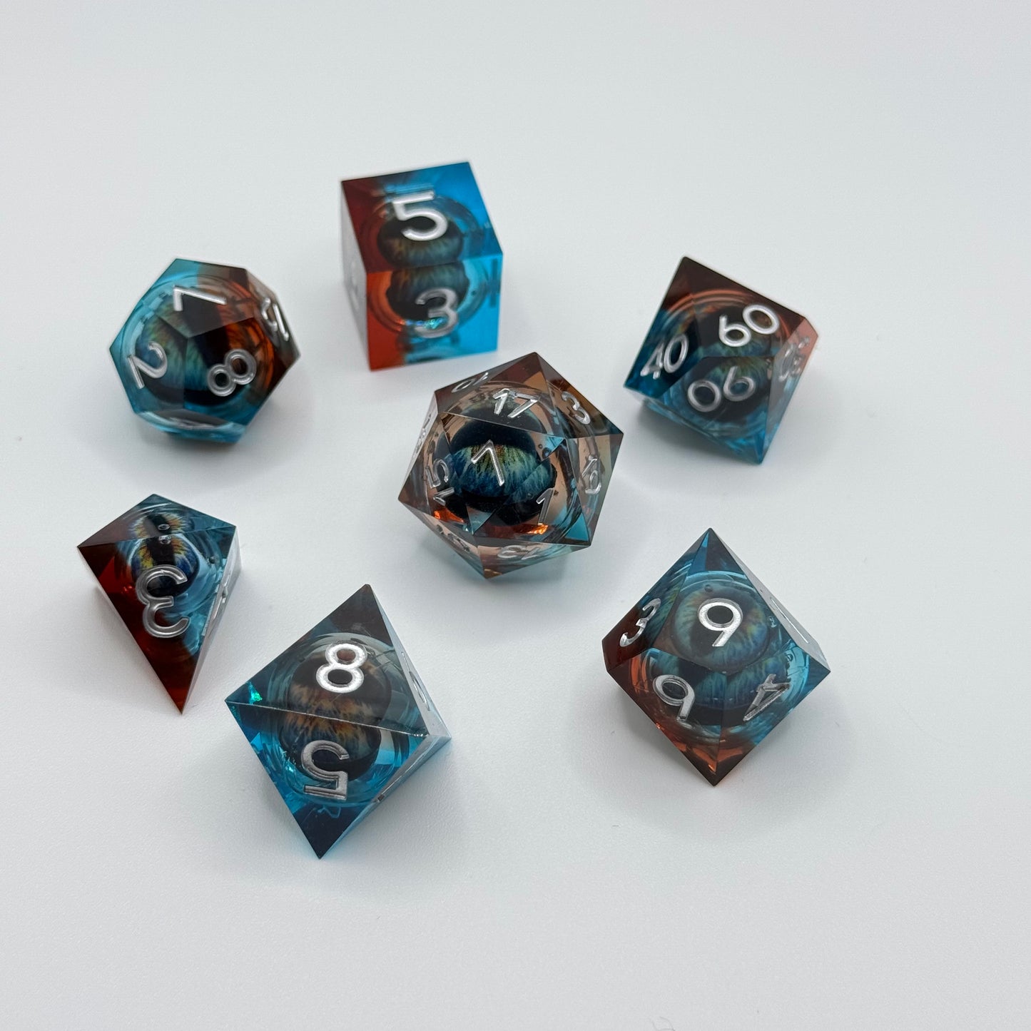 IceForge Dice Canada - Stormscale Dragon's Gaze Liquid Core Dice Set