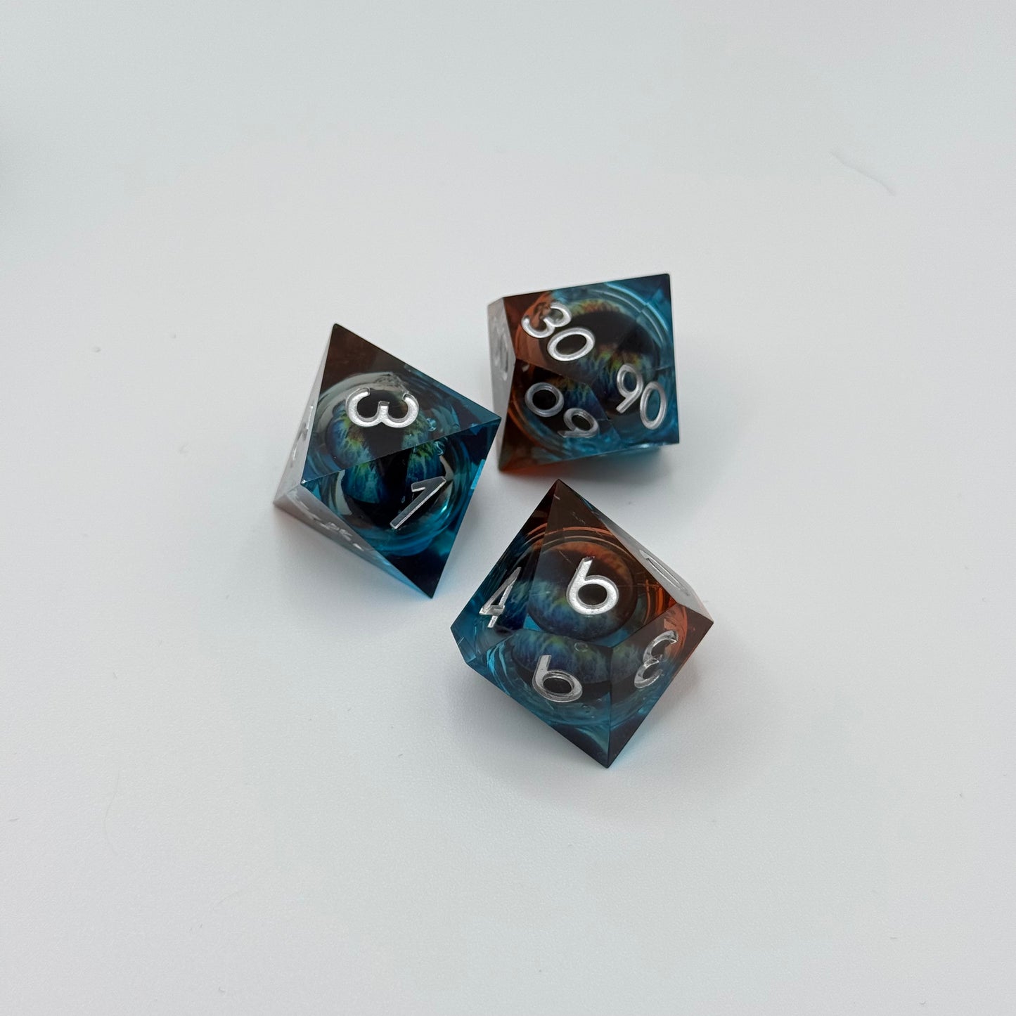 IceForge Dice Canada - Stormscale Dragon's Gaze Liquid Core Dice Set