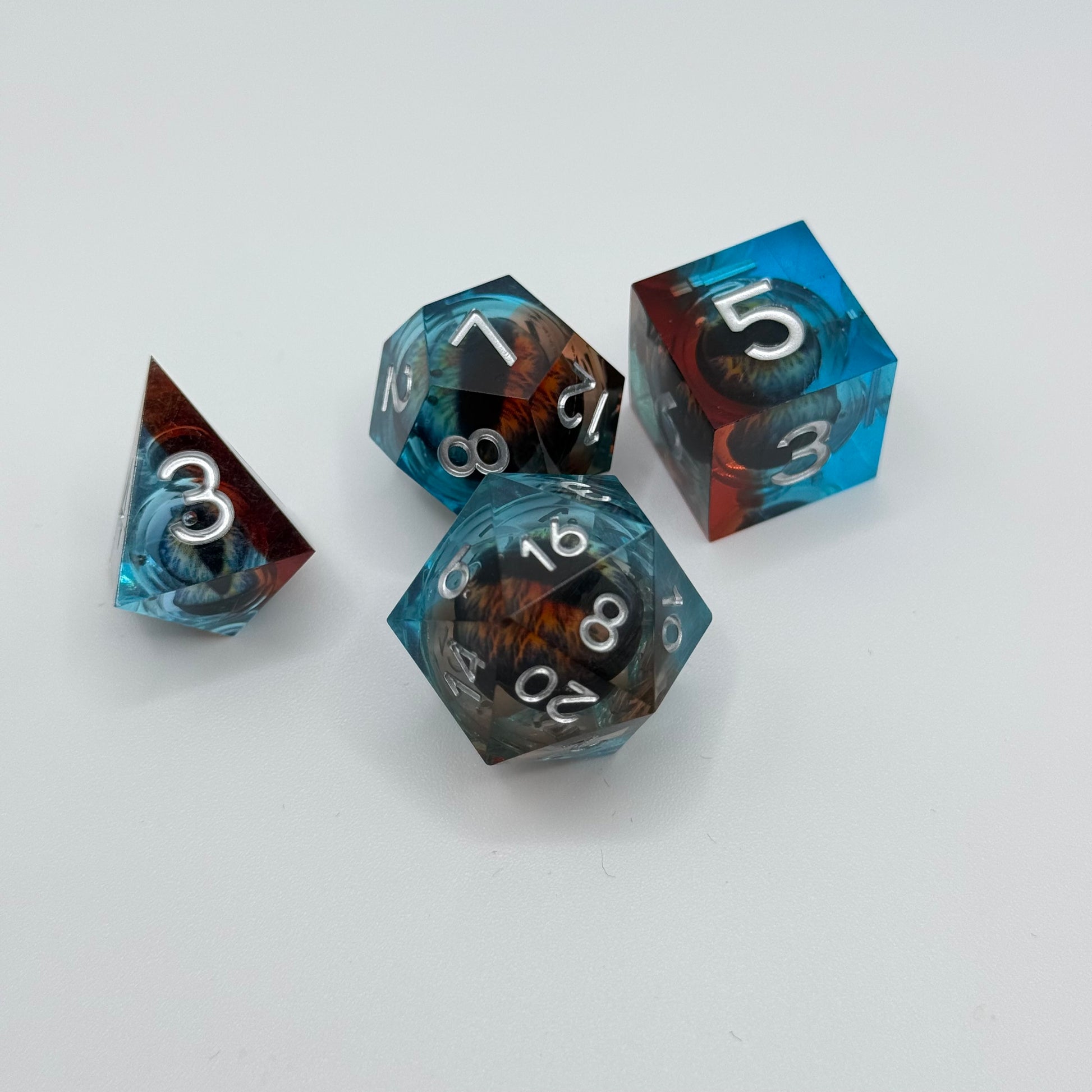 IceForge Dice Canada - Stormscale Dragon's Gaze Liquid Core Dice Set