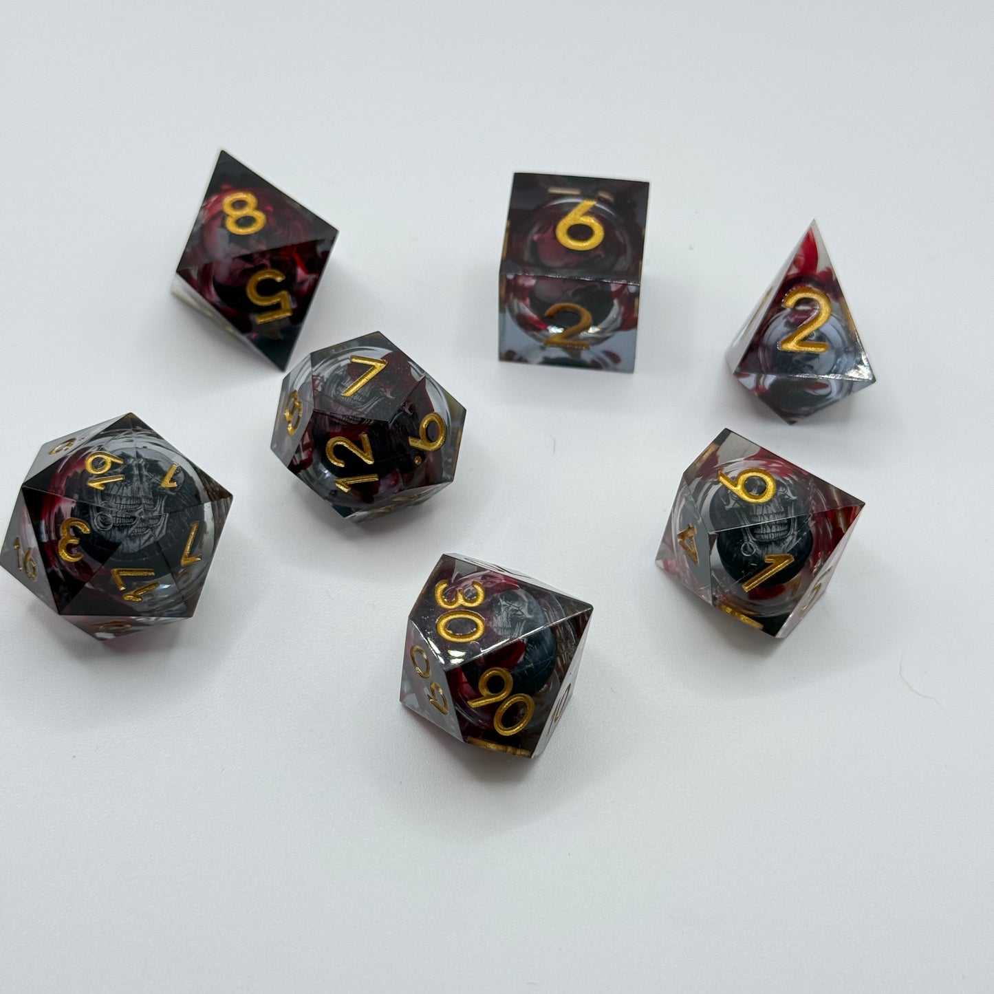 IceForge Dice Canada - Death’s Head Liquid Core Dice Set