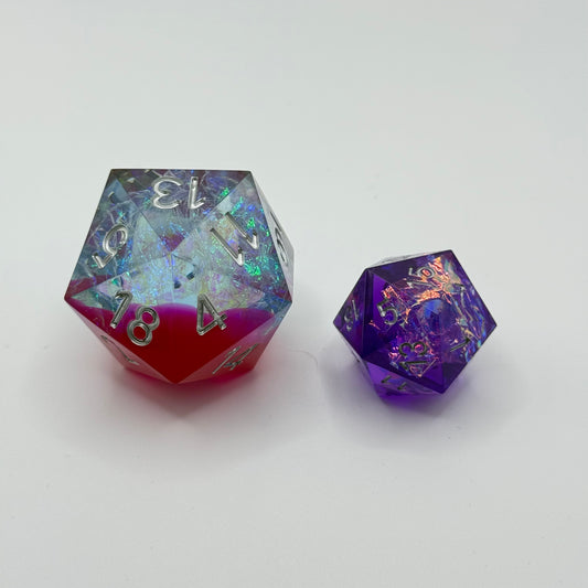 IceForge Dice Canada - Twilight Prism Jumbo D20 (33mm)