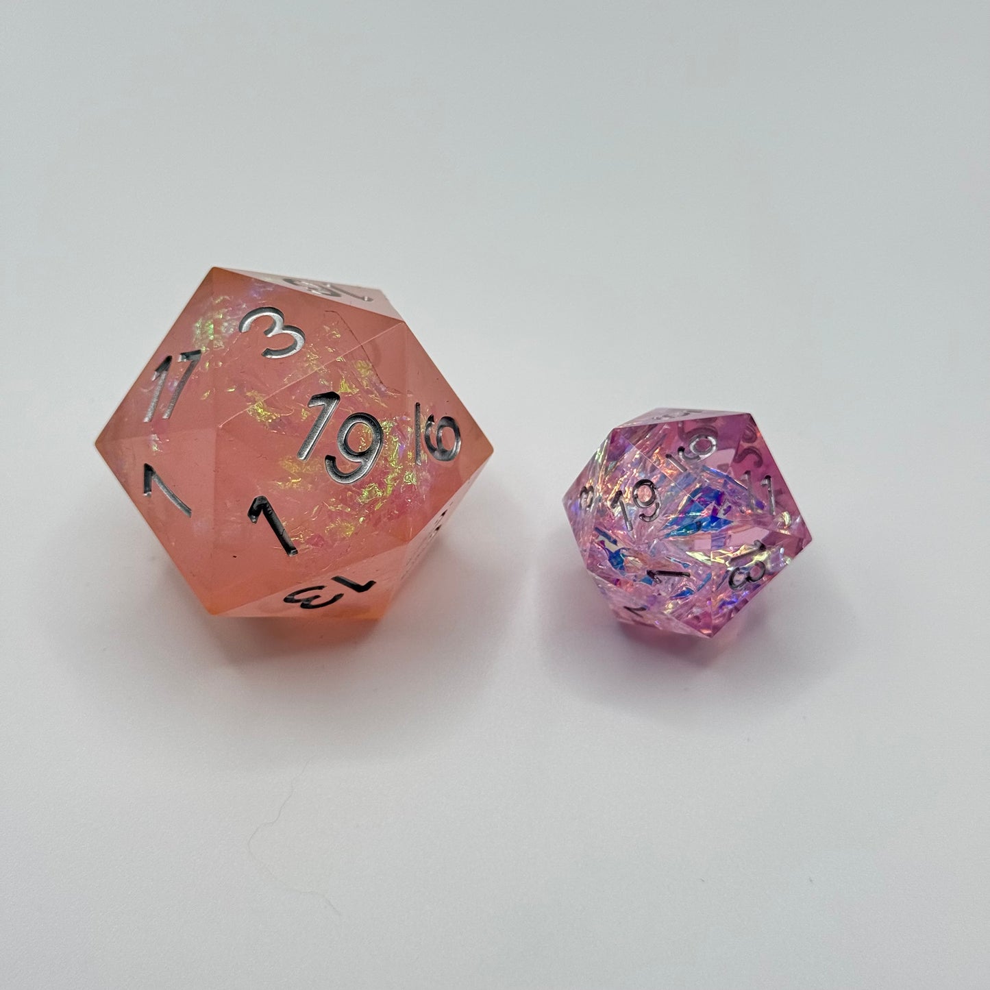 IceForge Dice Canada - Blush Opal Jumbo D20 (33mm)