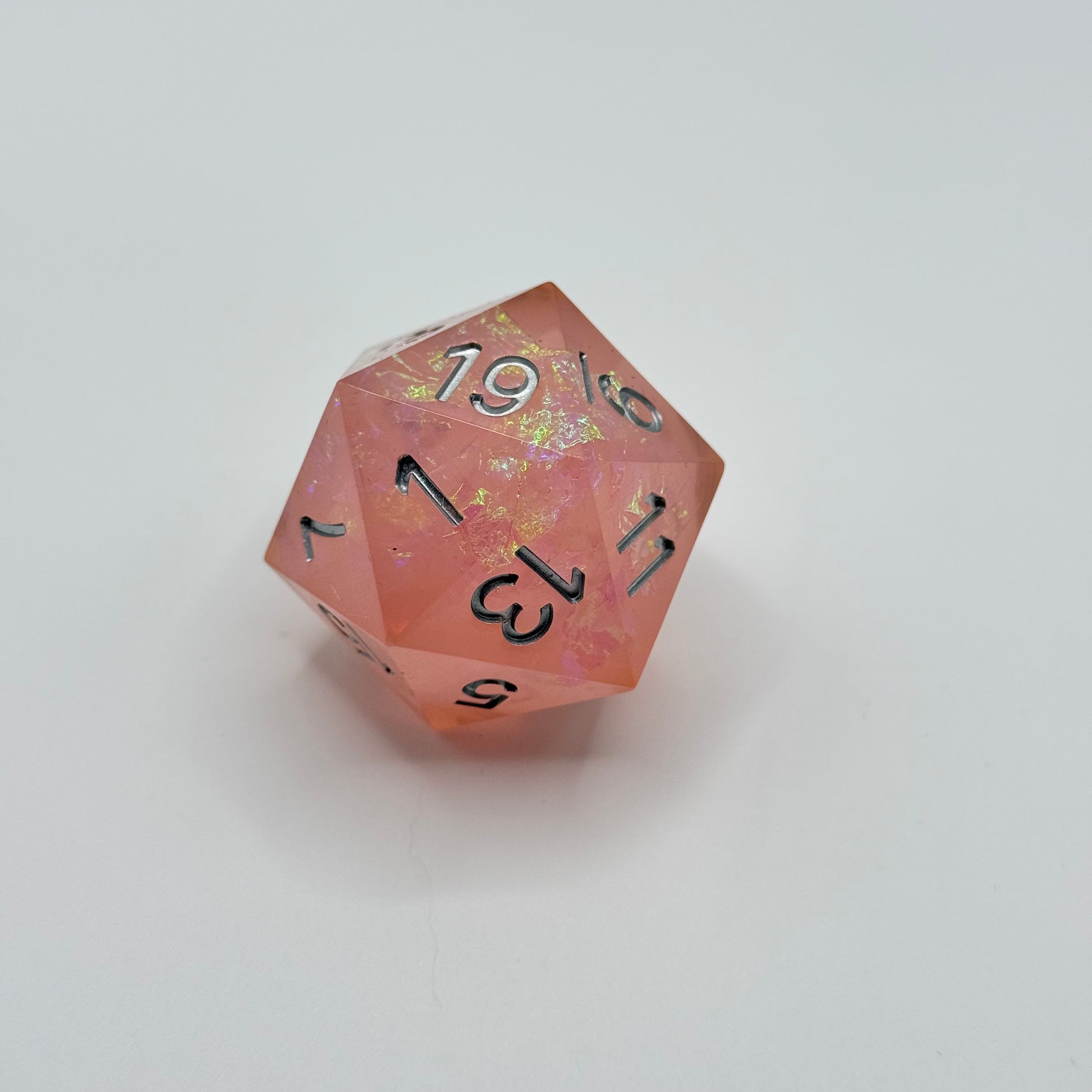 IceForge Dice Canada - Blush Opal Jumbo D20 (33mm)